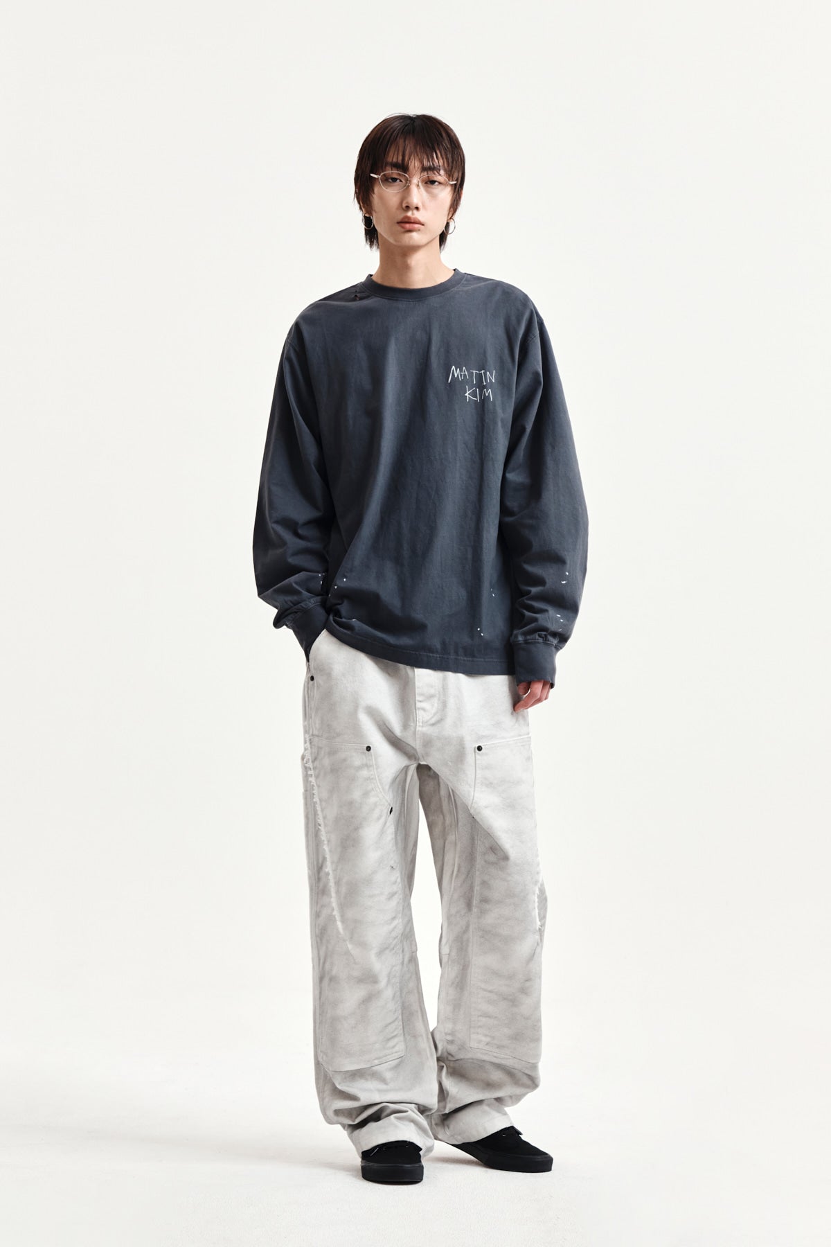 Matin Kim - Vintage Washed Logo Top (Charcoal) product image 13 | TRAB K-Fashion Australia
