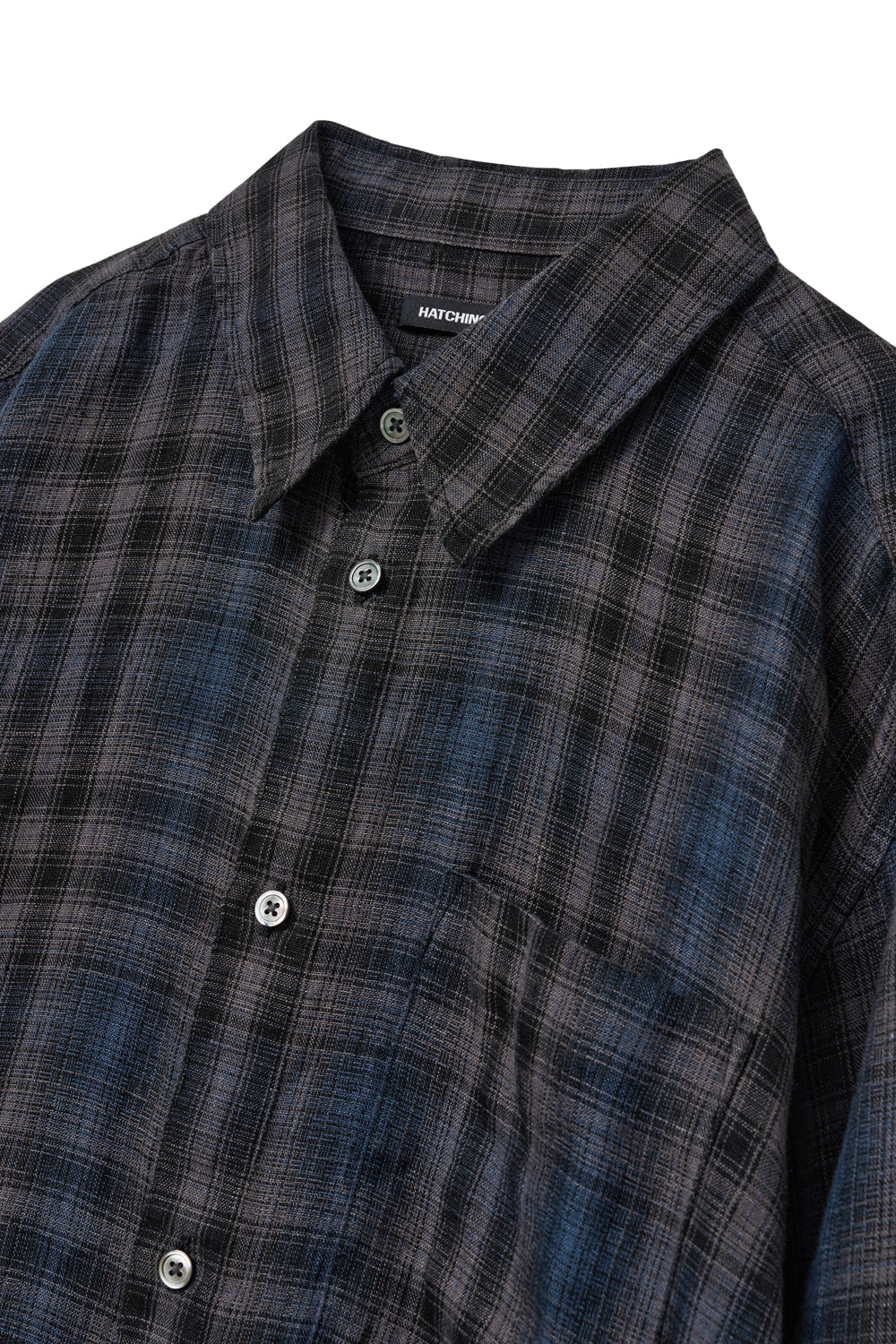 Hatchingroom - Museum Shirt Linen Check (Charcoal/Blue) product image 4 | TRAB K-Fashion Australia
