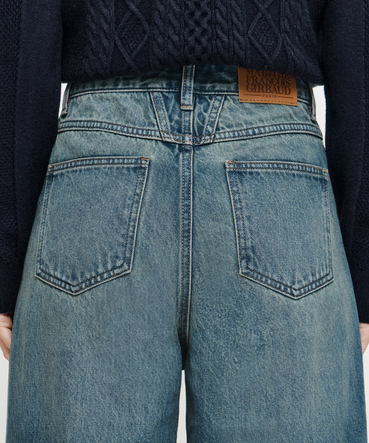 Marithe & Francois Girbaud - [Pre-order – Ships 7 Oct] Baggy Fit Dirty Washed Denim Pants (Blue) product image 2 | TRAB K-Fashion Australia