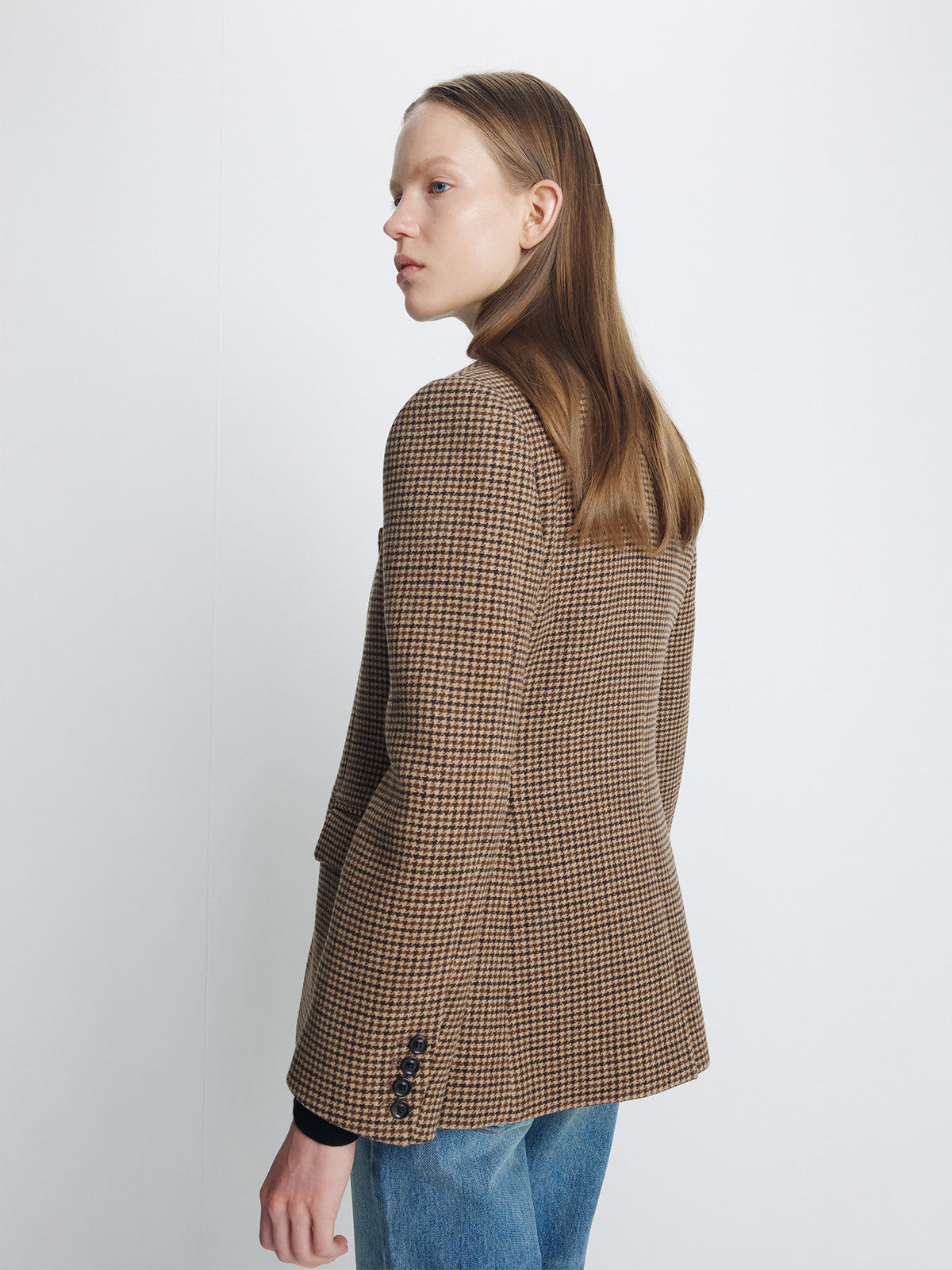 Tonywack - Wool Houndstooth Single Breasted Jacket (Brown Check) product image 4 | TRAB K-Fashion Australia