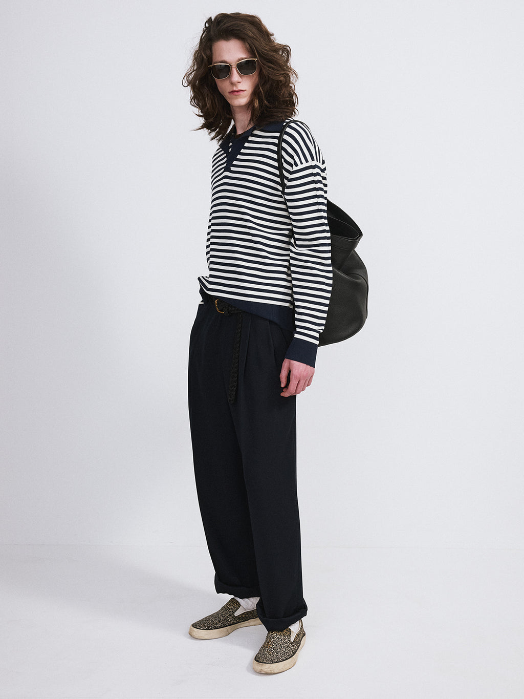 Recto - Marina Summer Polo Knit Top (Navy) product image 3 | TRAB K-Fashion Australia