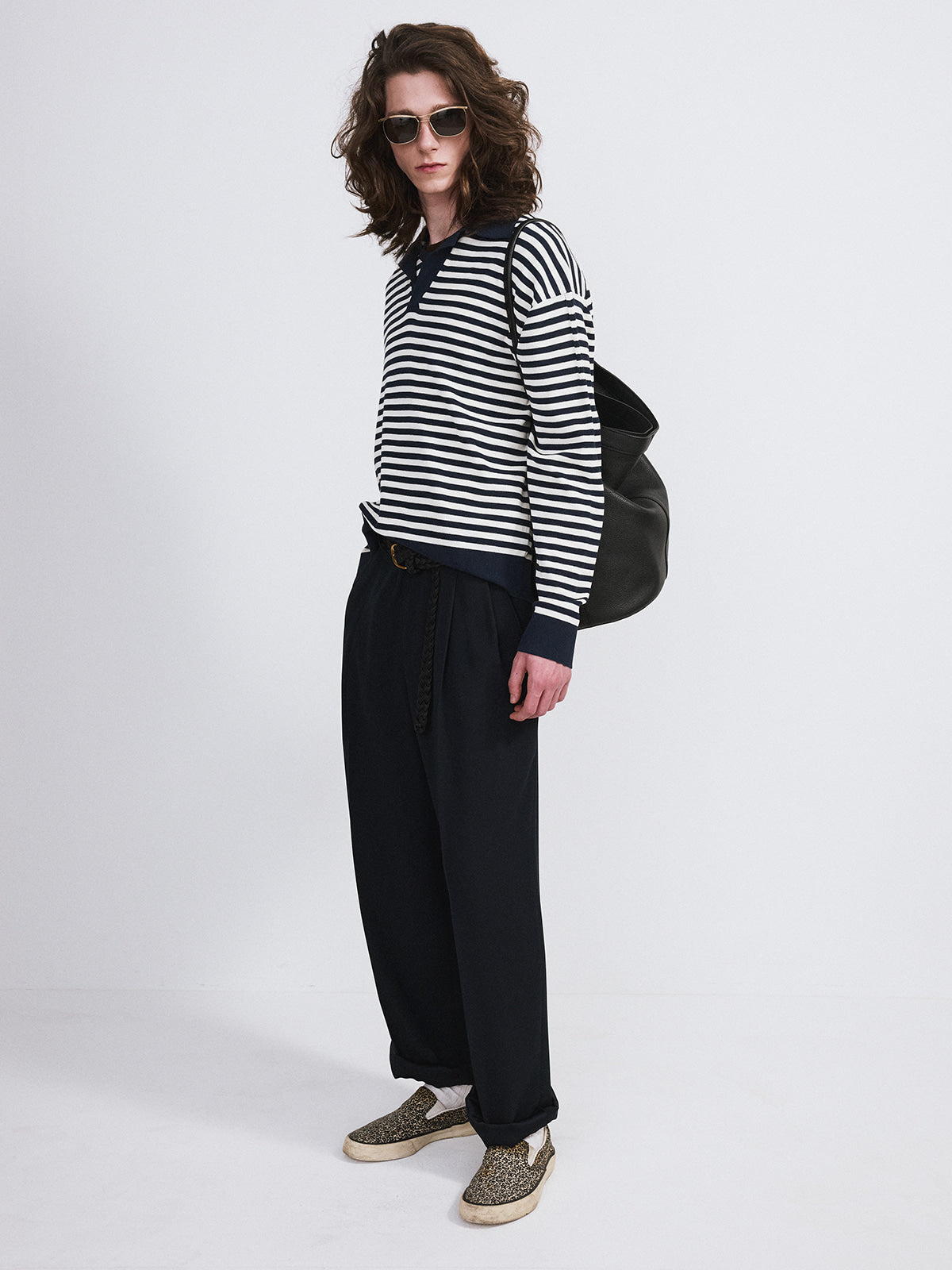 Recto - Marina Summer Polo Knit Top (Navy) product image 3 | TRAB K-Fashion Australia