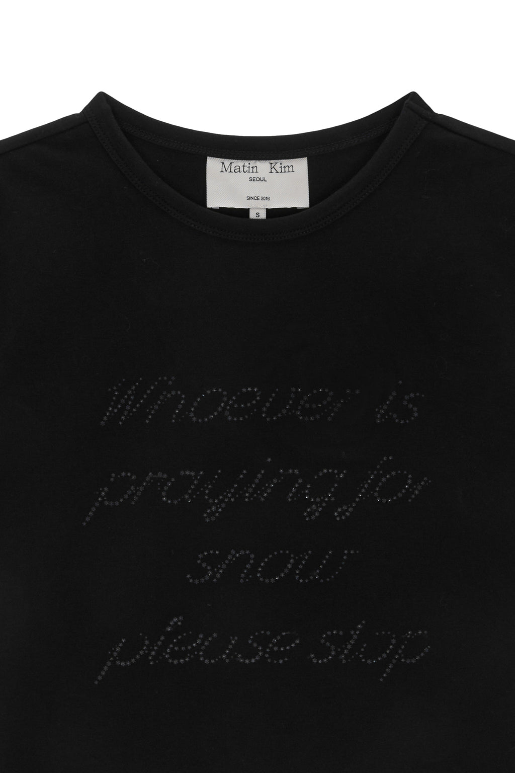Matin Kim - Glitter Print Lettering Top (Black) product image 3 | TRAB K-Fashion Australia