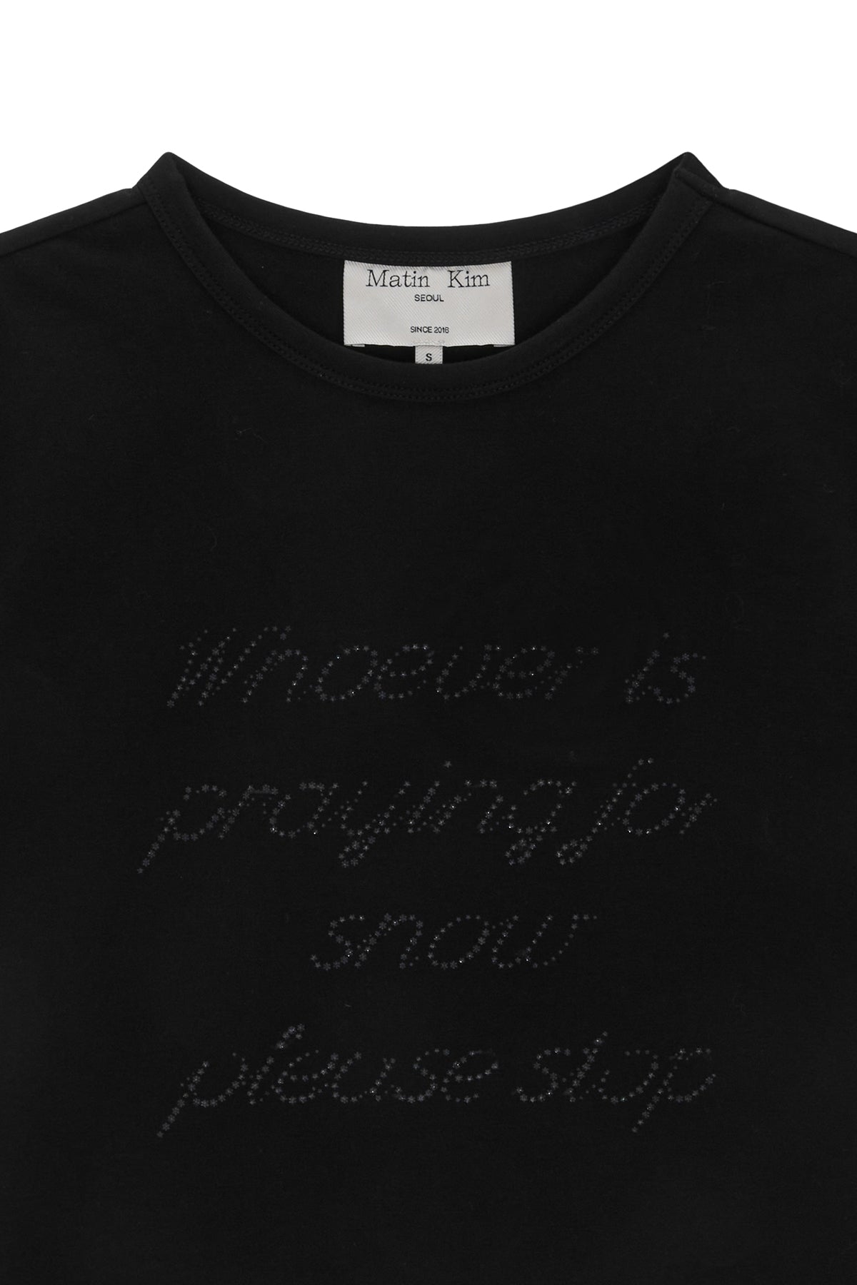 Matin Kim - Glitter Print Lettering Top (Black) product image 3 | TRAB K-Fashion Australia