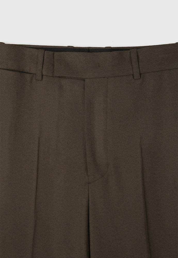 Tonywack - Wool And Cashmere Wide-Leg Trousers (Taupe Brown) product image 7 | TRAB K-Fashion Australia