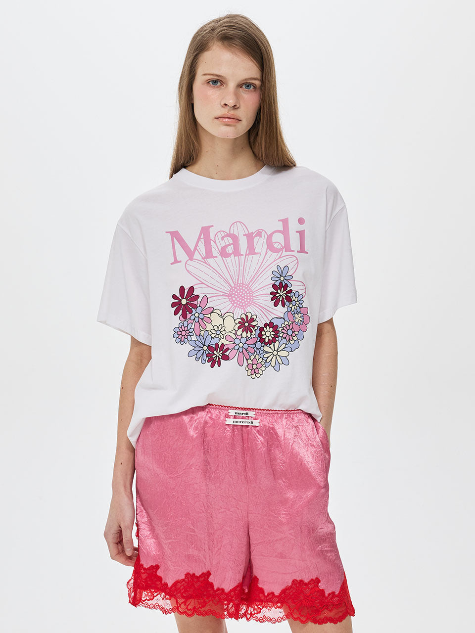 Mardi Mercredi - [Pre-Order – Ships August 14] Tshirt Flowermardi Jardin Vvd (White Lavender) product image 1 | TRAB K-Fashion Australia