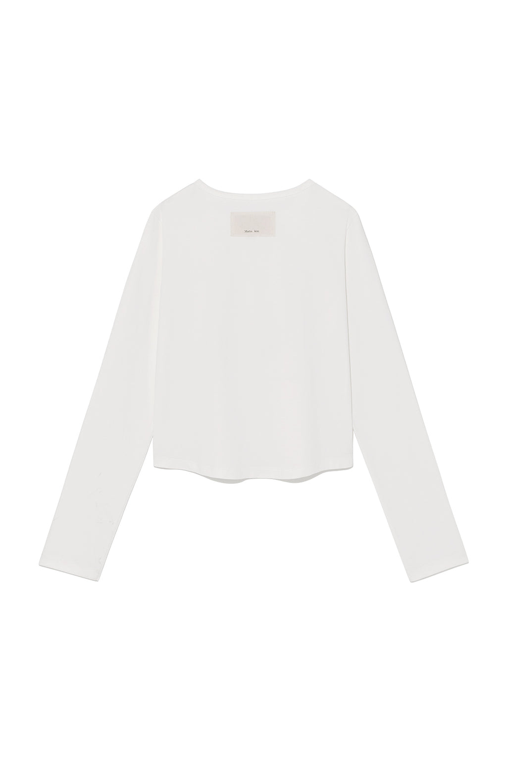Matin Kim - Tuck Detail Small Logo Top (White) product image 2 | TRAB K-Fashion Australia