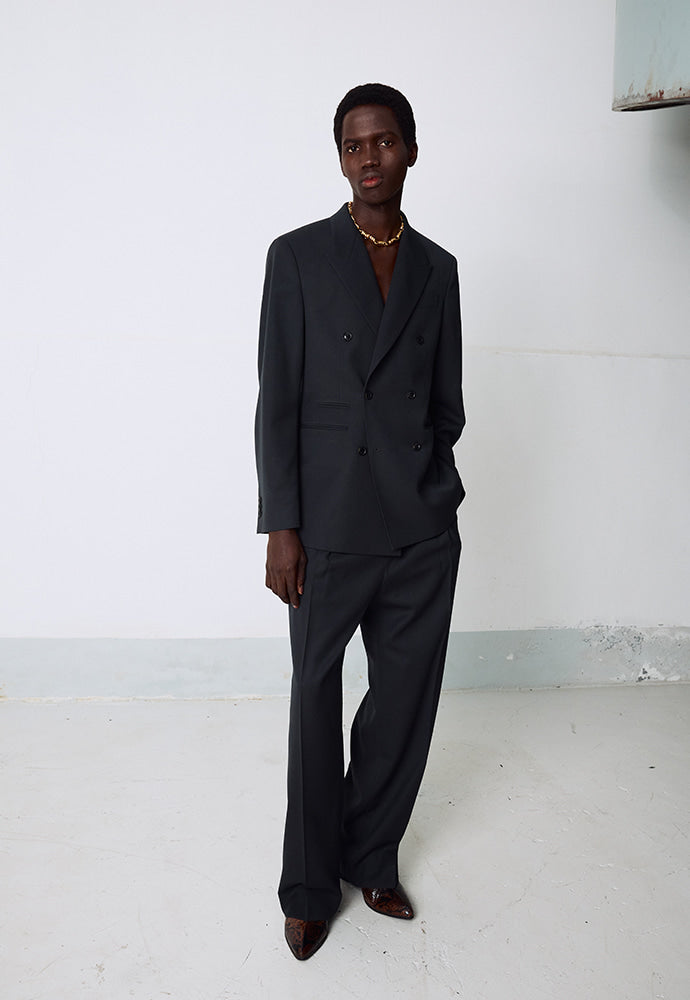 Tonywack - Wool Twill Double-Breasted Tailored Blazer (Carbon Grey) product image 7 | TRAB K-Fashion Australia