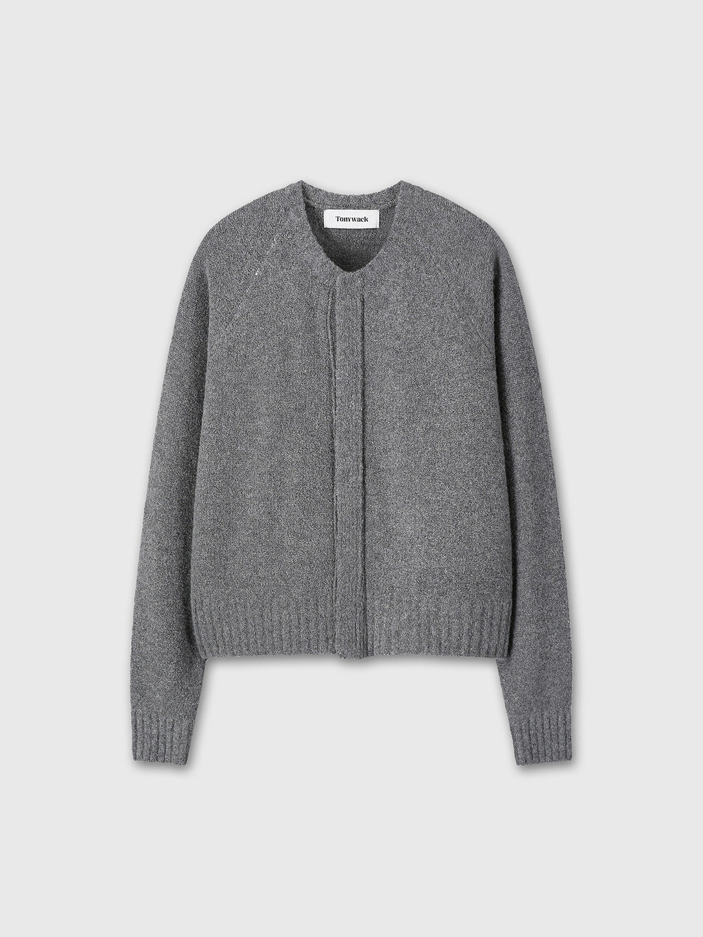 Tonywack - Placket Button Down Knit Cardigan (Melange Grey) product image 10 | TRAB K-Fashion Australia
