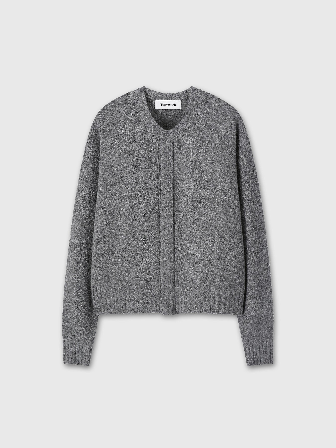Tonywack - Placket Button Down Knit Cardigan (Melange Grey) product image 10 | TRAB K-Fashion Australia