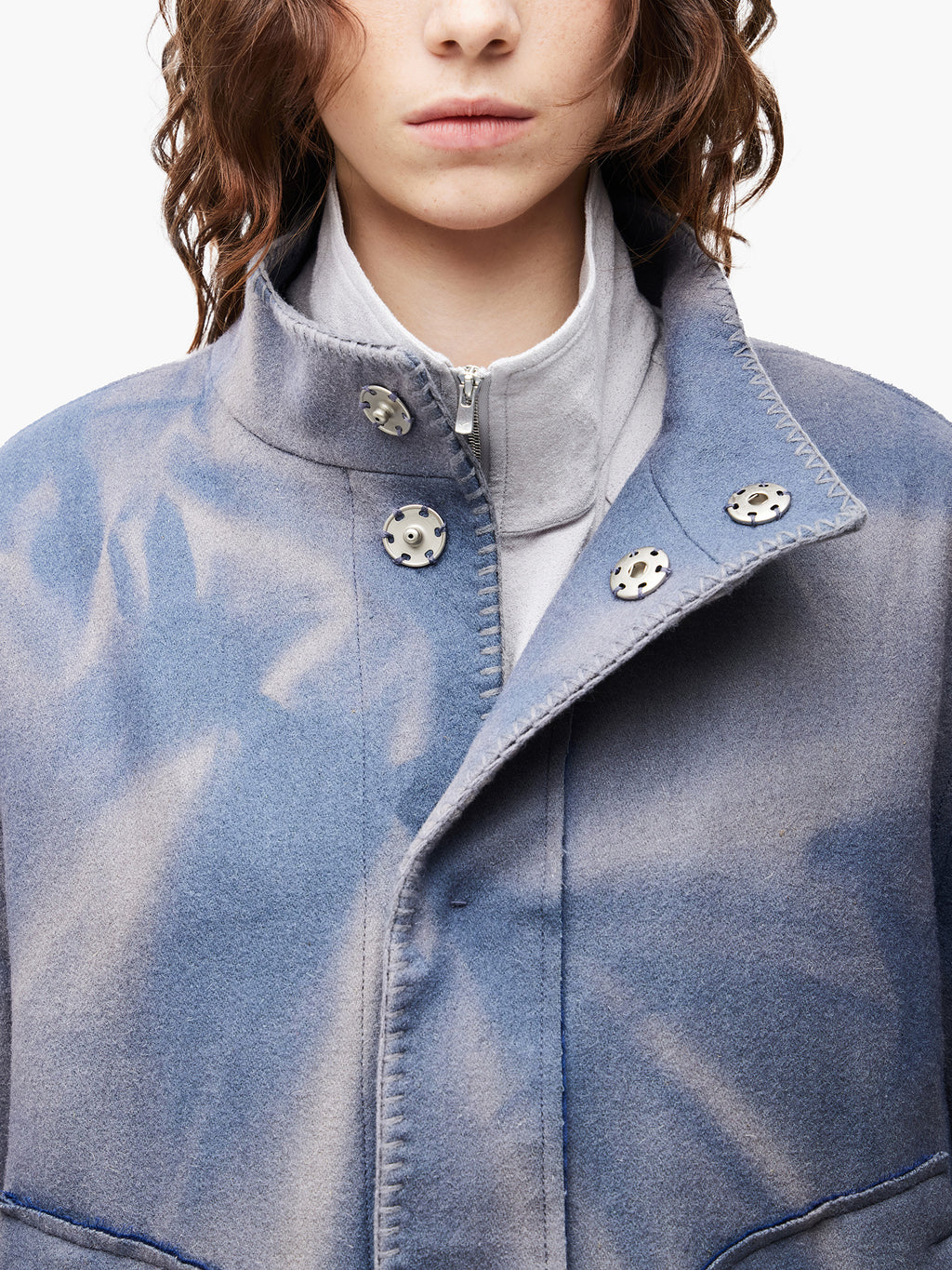 Jiyong Kim - Sun-Bleached Blanket Jacket (Blue) product image 5 | TRAB K-Fashion Australia