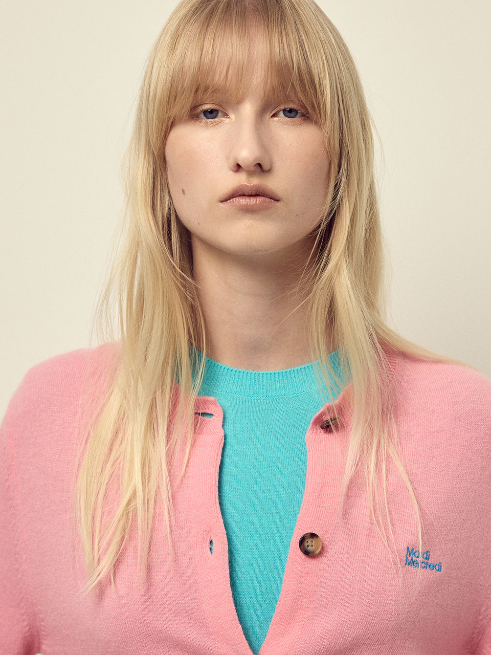 Mardi Mercredi - Cashmere Blended Cardigan Round Neck Essential (Pink) product image 1 | TRAB K-Fashion Australia
