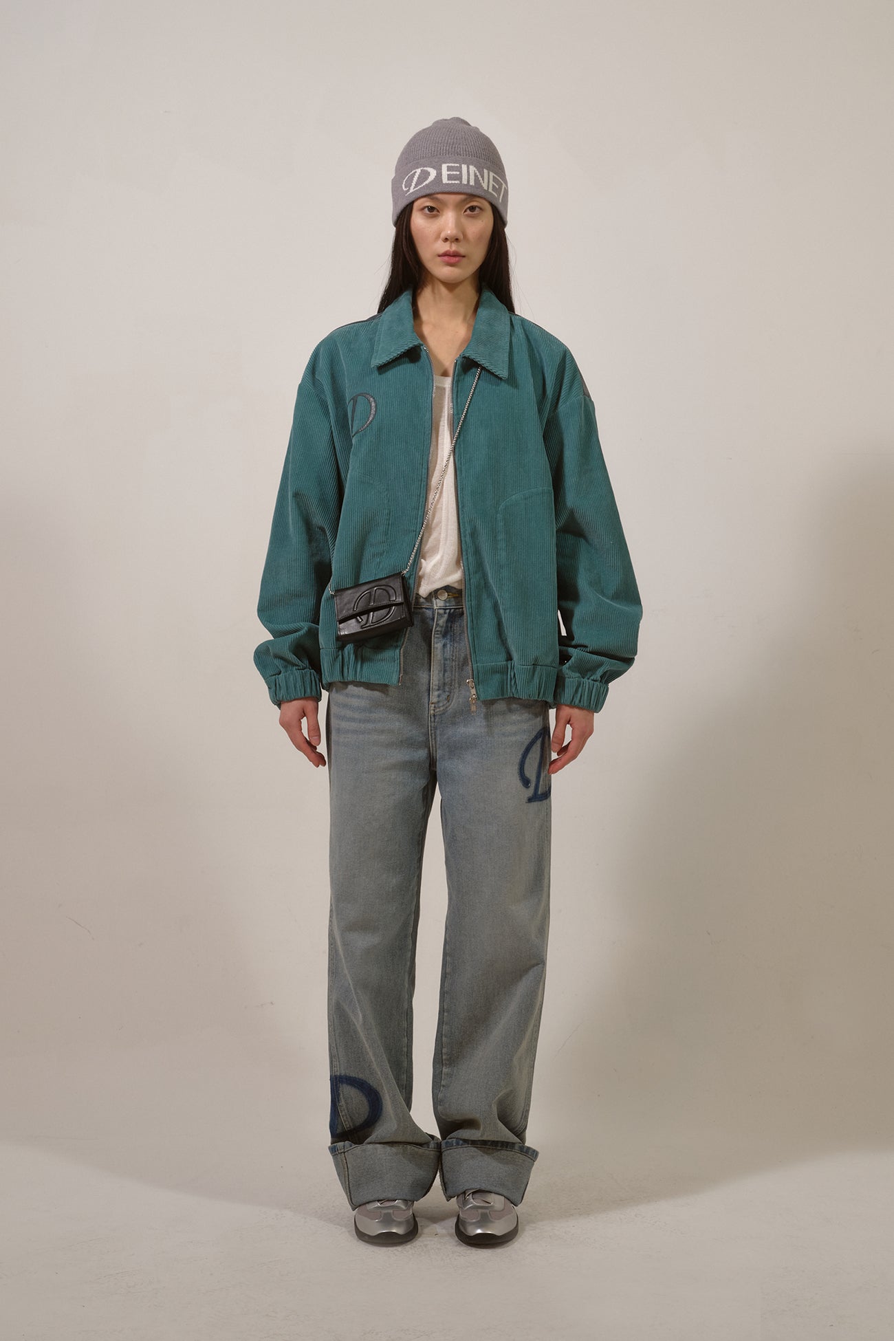 Deinet - D & Friends Corduroy Varsity Jacket (Mint) product image 1 | TRAB K-Fashion Australia