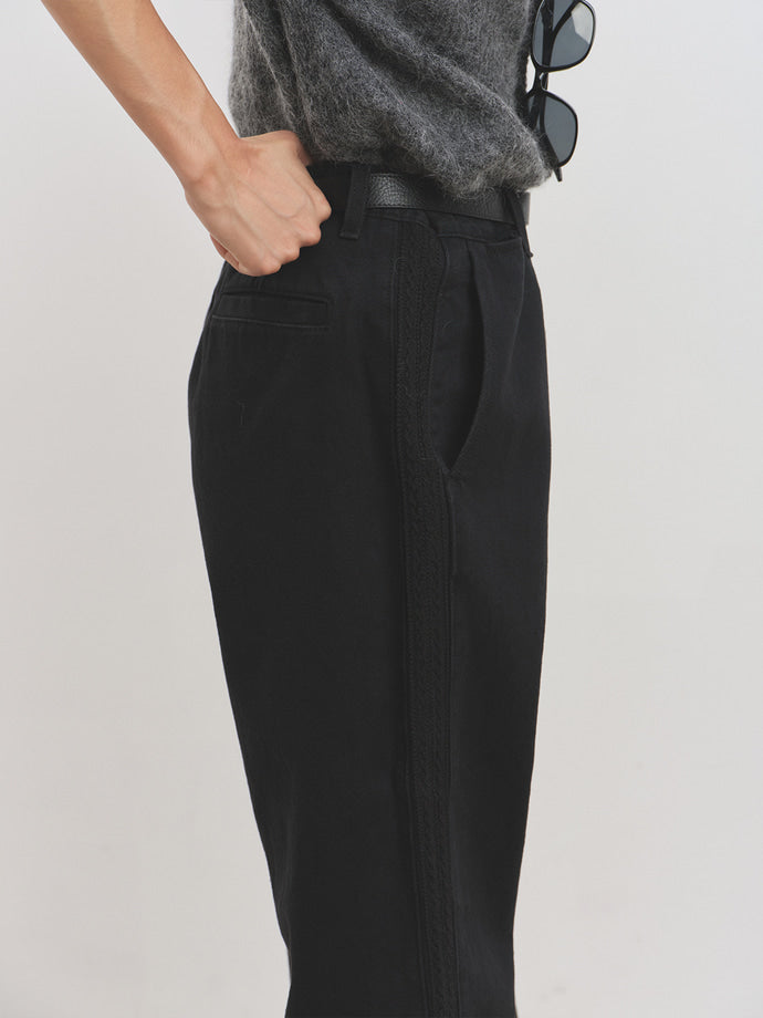 Tonywack - Side Panel Lace Trimmed Denim Jeans (Rinsed Black) product image 9 | TRAB K-Fashion Australia