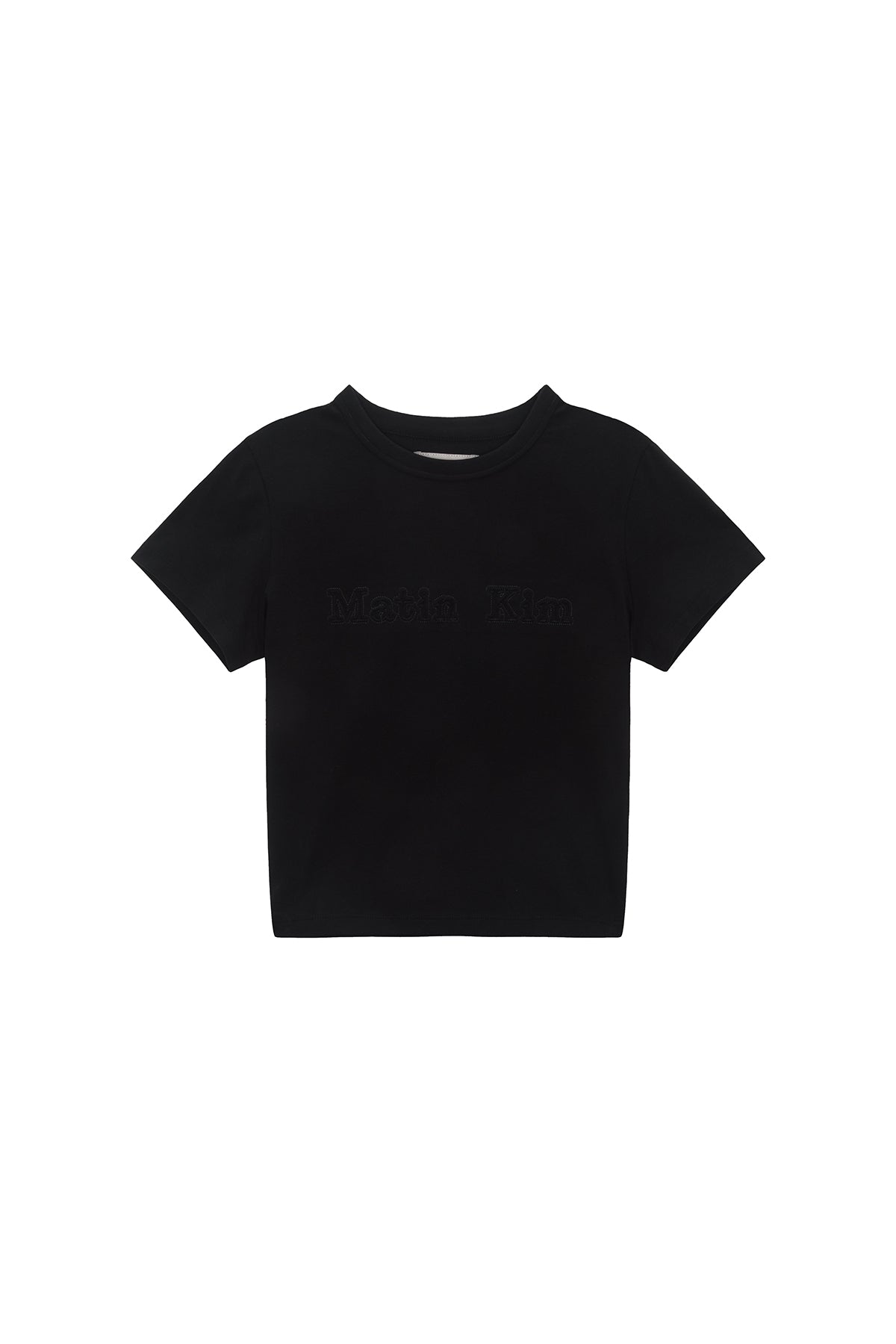 Matin Kim - Matin Reverse Patch Logo Crop Top (Black) product image 1 | TRAB K-Fashion Australia