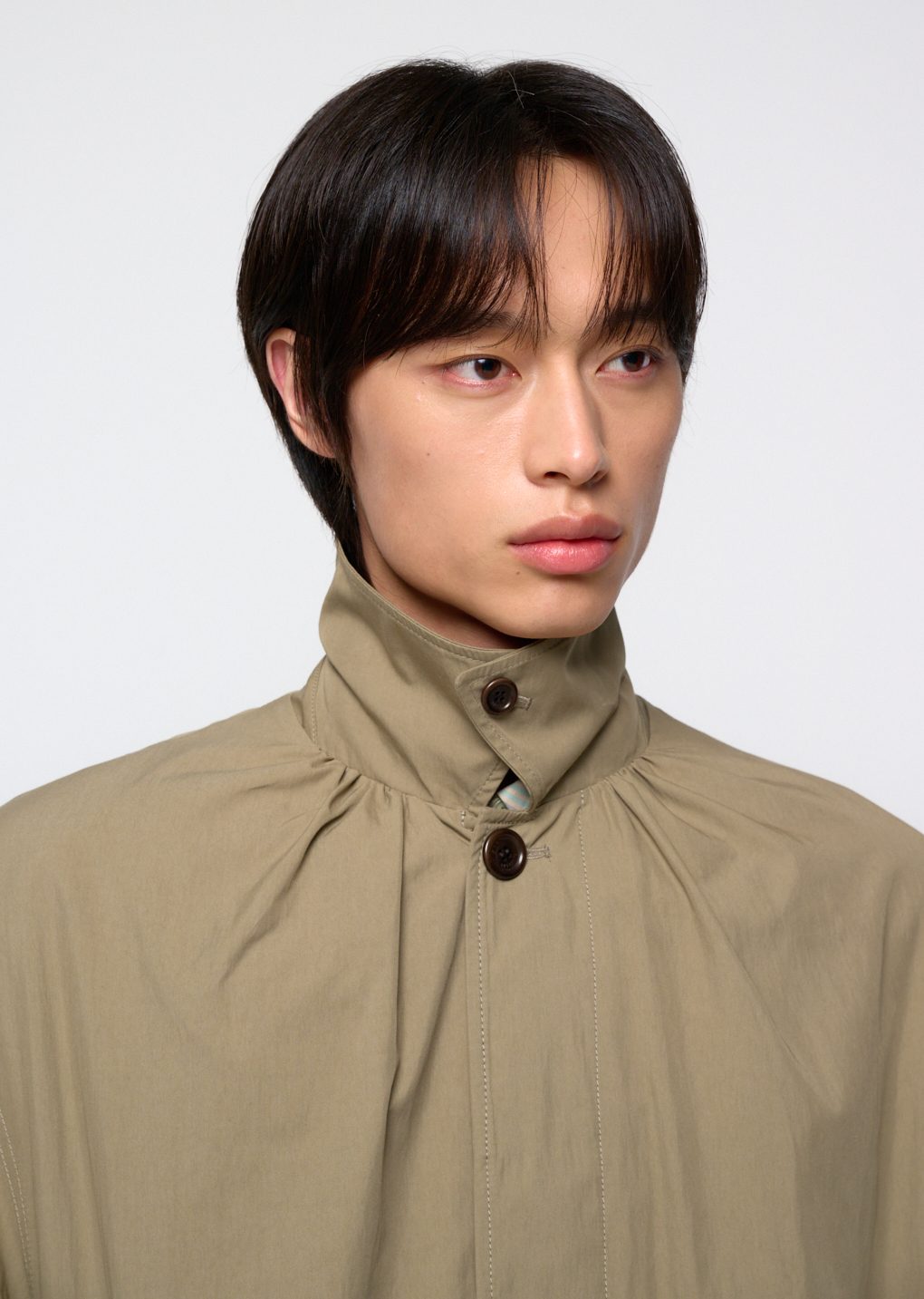 Amomento - Cotton nylon shirring coat (Khaki) product image 28 | TRAB K-Fashion Australia