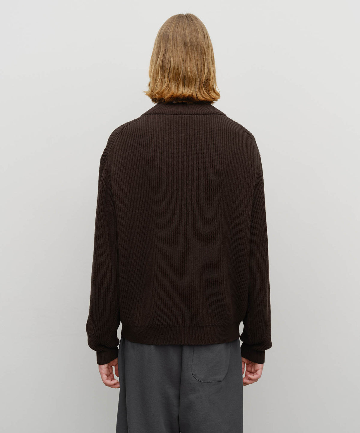 Marithe & Francois Girbaud - Half Neck Zipup Knit (Dark Brown) product image 3 | TRAB K-Fashion Australia