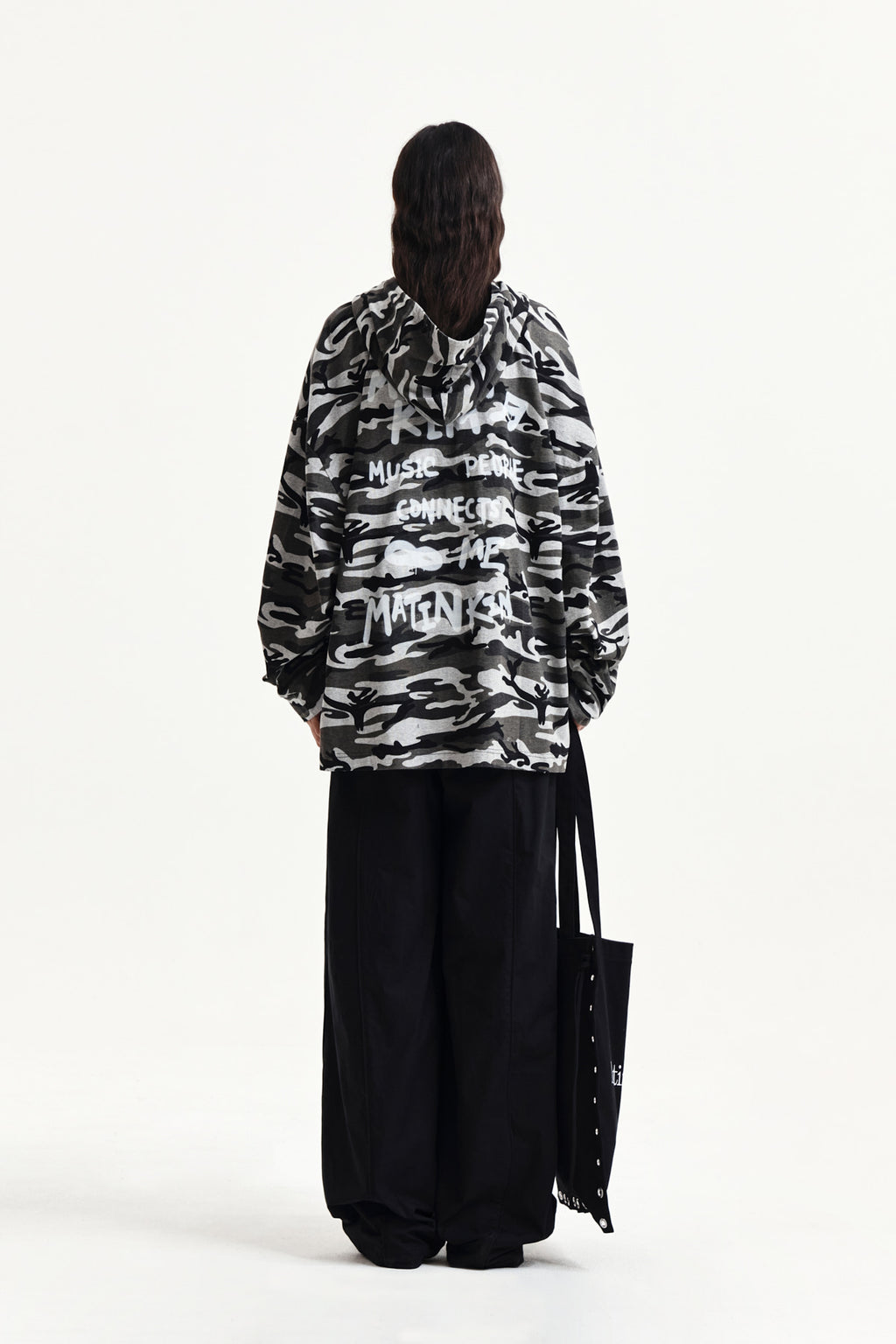 Matin Kim - Typo Artwork Camouflage Hoody (Khaki) product image 8 | TRAB K-Fashion Australia