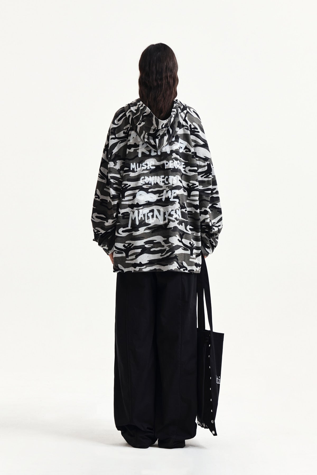 Matin Kim - Typo Artwork Camouflage Hoody (Khaki) product image 8 | TRAB K-Fashion Australia