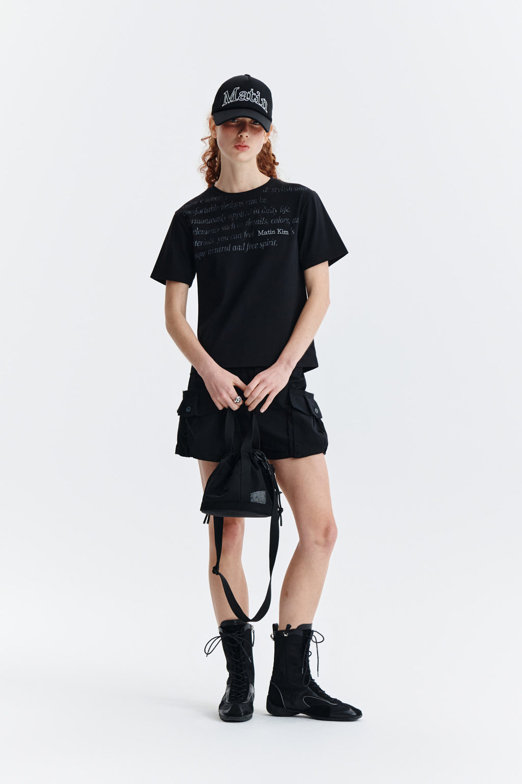 Matin Kim - Logo Point Lettering Graphic Top (Black) product image 9 | TRAB K-Fashion Australia