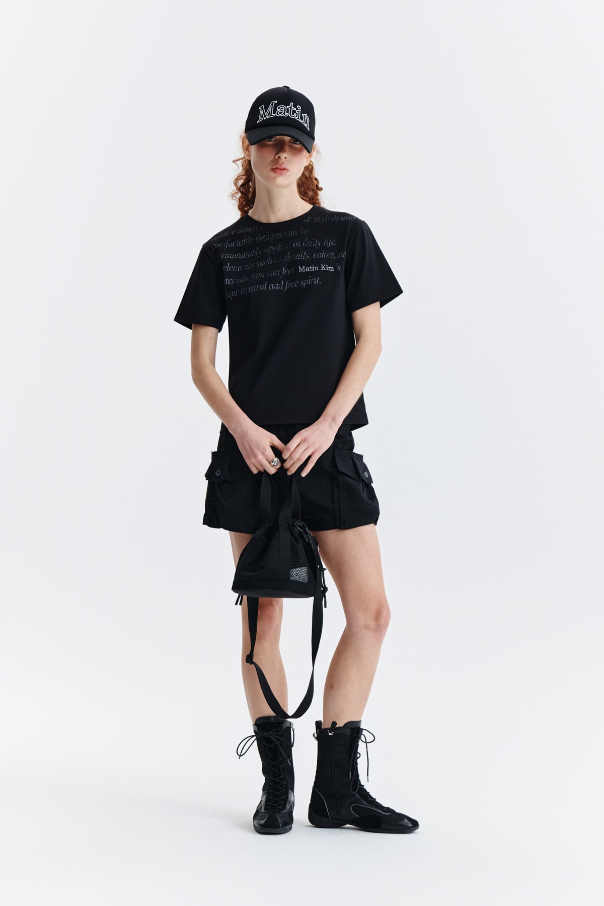 Matin Kim - Logo Point Lettering Graphic Top (Black) product image 9 | TRAB K-Fashion Australia