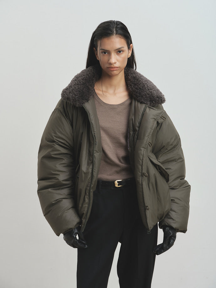 Tonywack - Shearling Collar Puffer Blouson (Olive) product image 6 | TRAB K-Fashion Australia