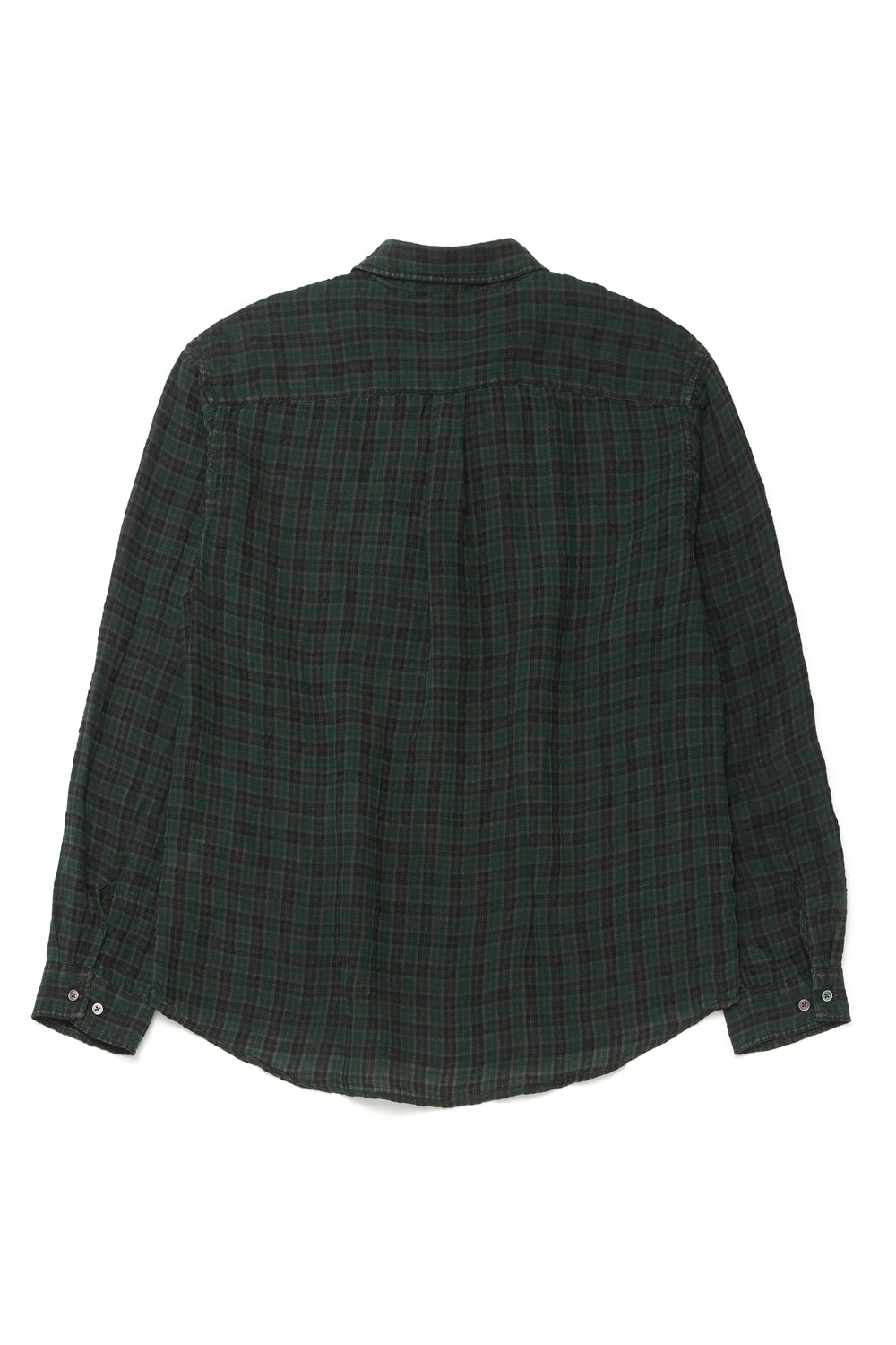 Hatchingroom - Museum Shirt Check Linen Dyed Dark (Green) product image 2 | TRAB K-Fashion Australia