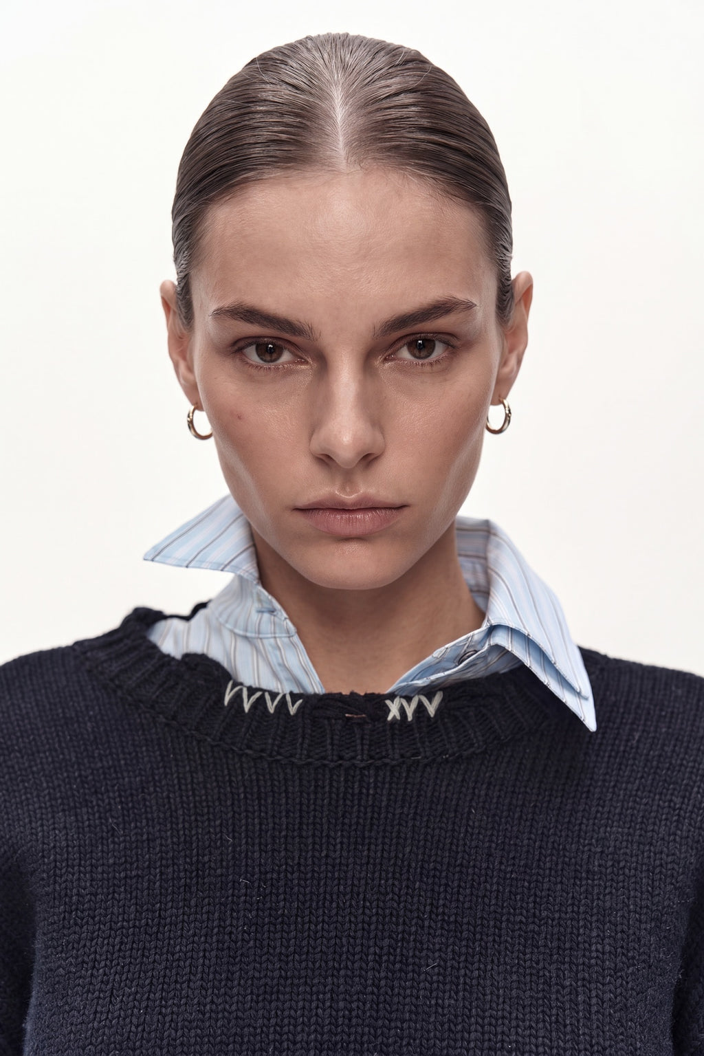 Andersson Bell - (essential) Distressed Varsity Patch Sweater (dark Navy) (Dark Navy) product image 6 | TRAB K-Fashion Australia