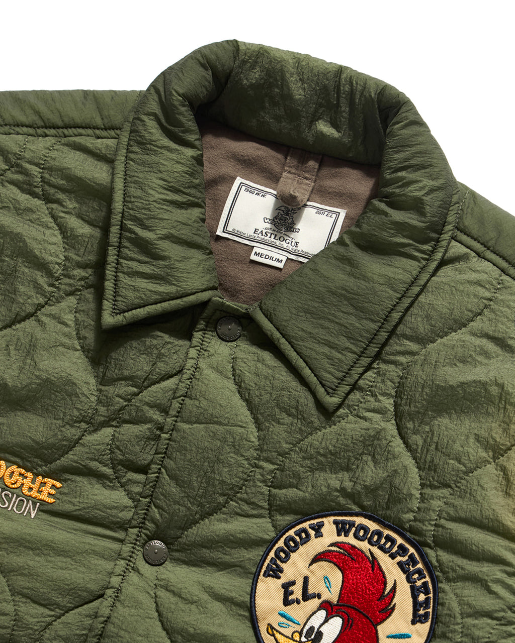 Eastlogue - Embroidered Mil Coach Jacket (Quilted Olive) product image 3 | TRAB K-Fashion Australia