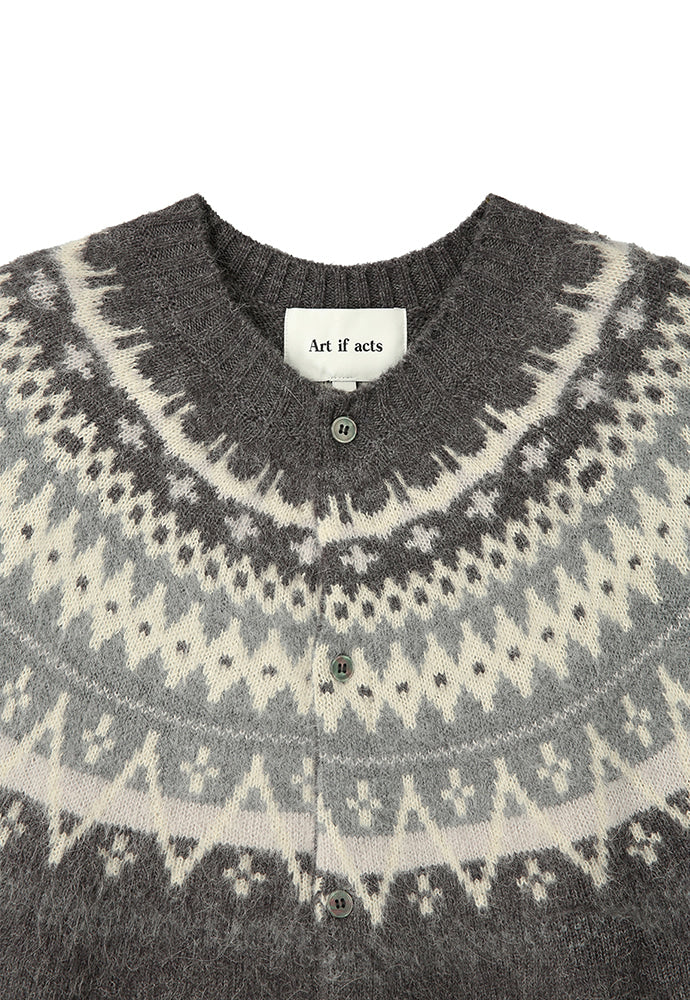 Art if acts - Fair Isle Mohair Cardigan (Grey) product image 9 | TRAB K-Fashion Australia