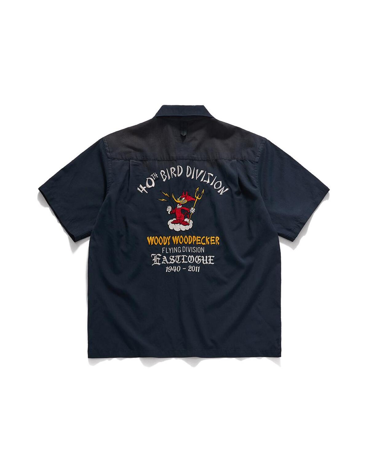 Eastlogue - Embroidered Bowling Half Shirts (Navy) product image 1 | TRAB K-Fashion Australia