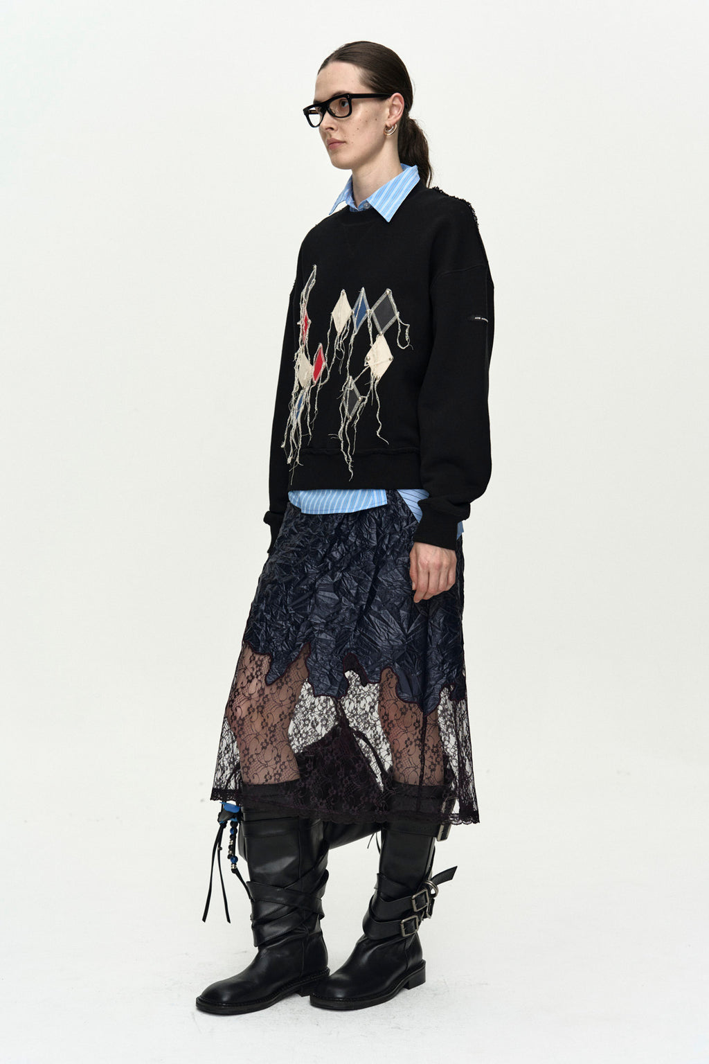 Andersson Bell - Embroidery Lace Dress (Navy) product image 9 | TRAB K-Fashion Australia