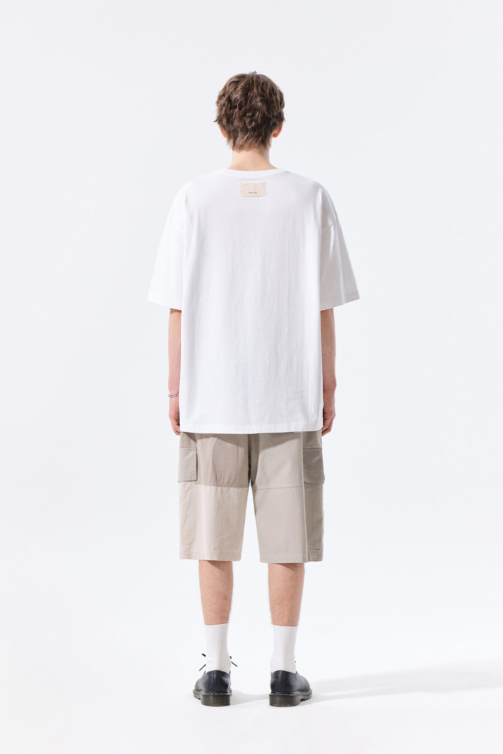 Matin Kim - Patchwork Cargo Bermuda Pants (Beige) product image 9 | TRAB K-Fashion Australia