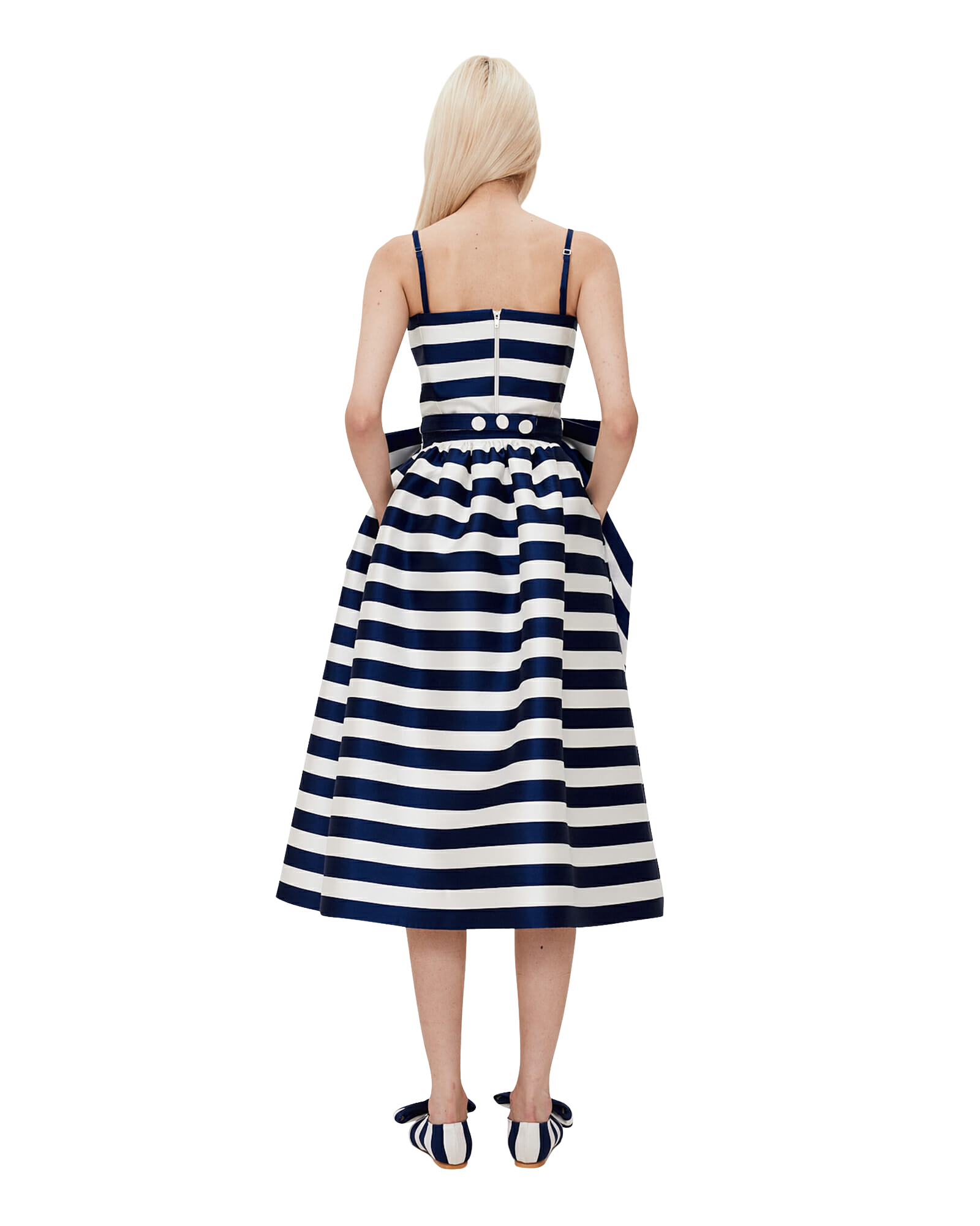 Kimhe Kim - Striped Mikado Silk Long Dress (Navy) product image 4 | TRAB K-Fashion Australia