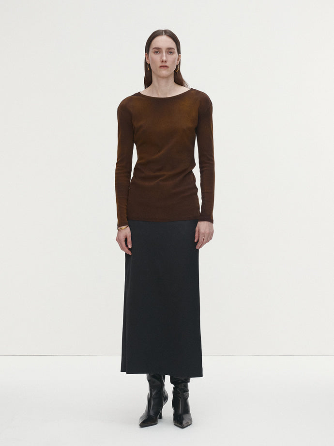 Tonywack - Satin Drawstring Midi Skirt (Black) product image 4 | TRAB K-Fashion Australia