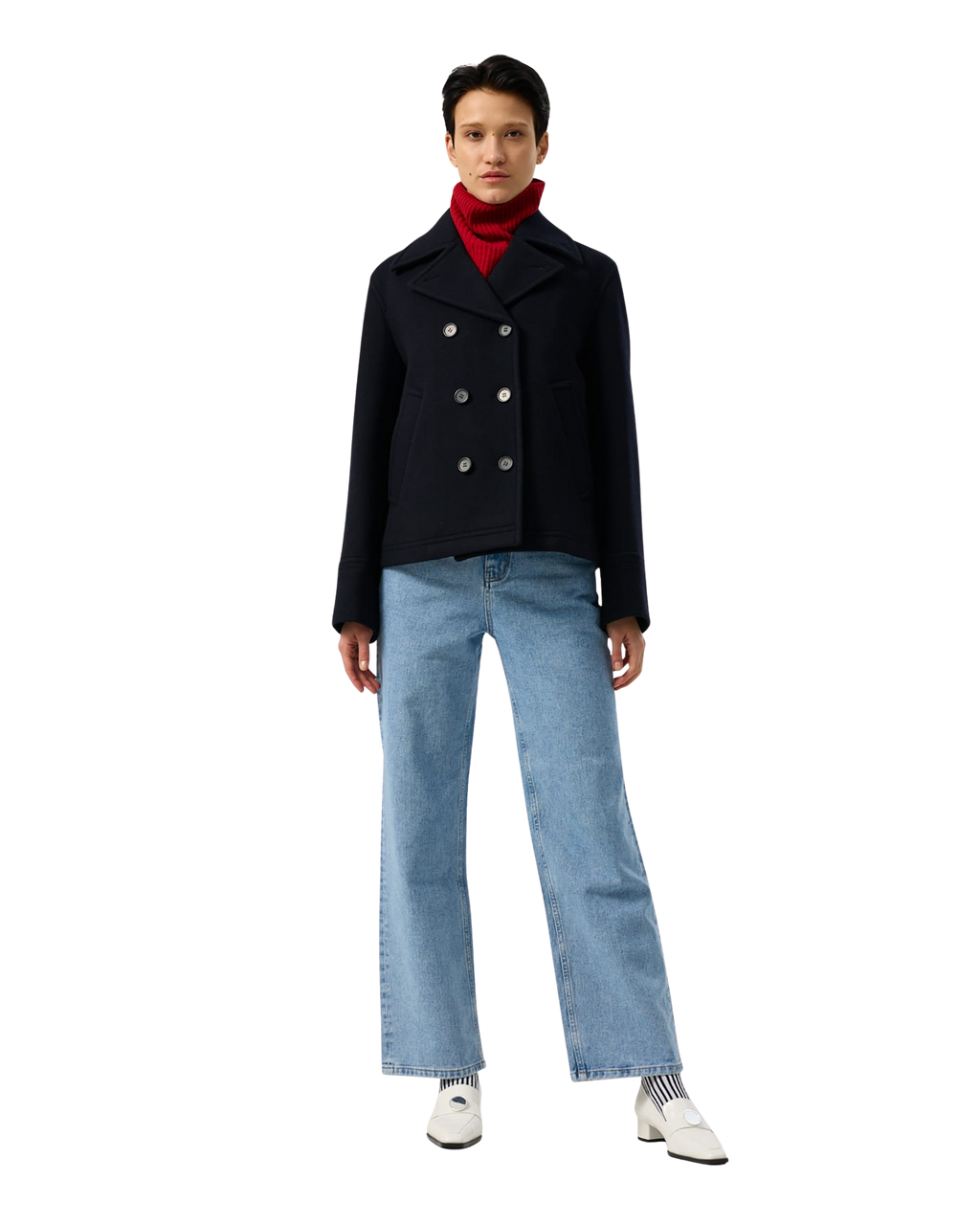 Kimhe Kim - Classic Pea Coat (Dark Navy) product image 1 | TRAB K-Fashion Australia