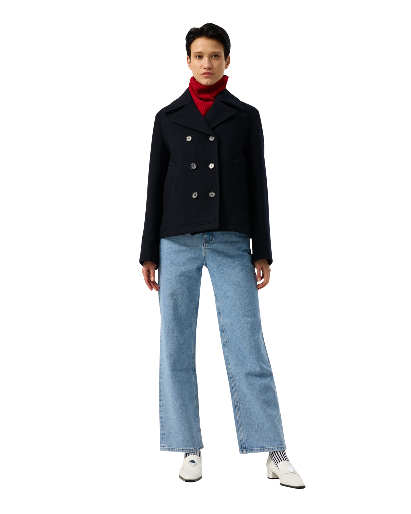 Kimhe Kim - Classic Pea Coat (Dark Navy) product image 1 | TRAB K-Fashion Australia