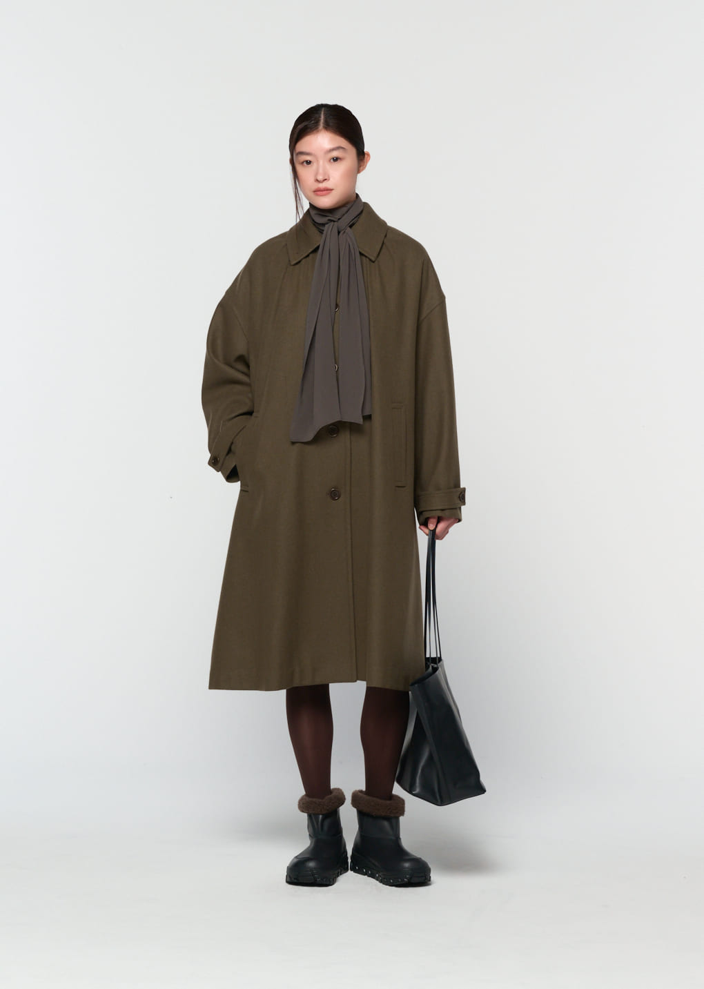 Amomento - shirring coat (Khaki) product image 5 | TRAB K-Fashion Australia