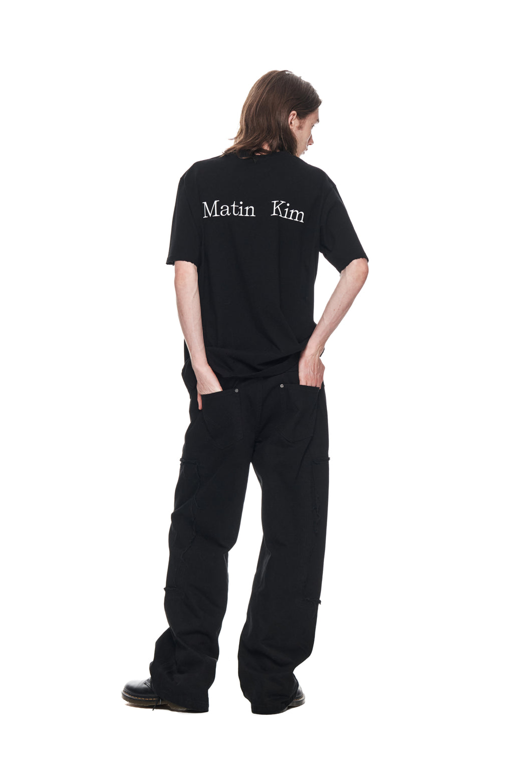 Matin Kim - Double Knee Cotton Denim Pants (Black) product image 9 | TRAB K-Fashion Australia
