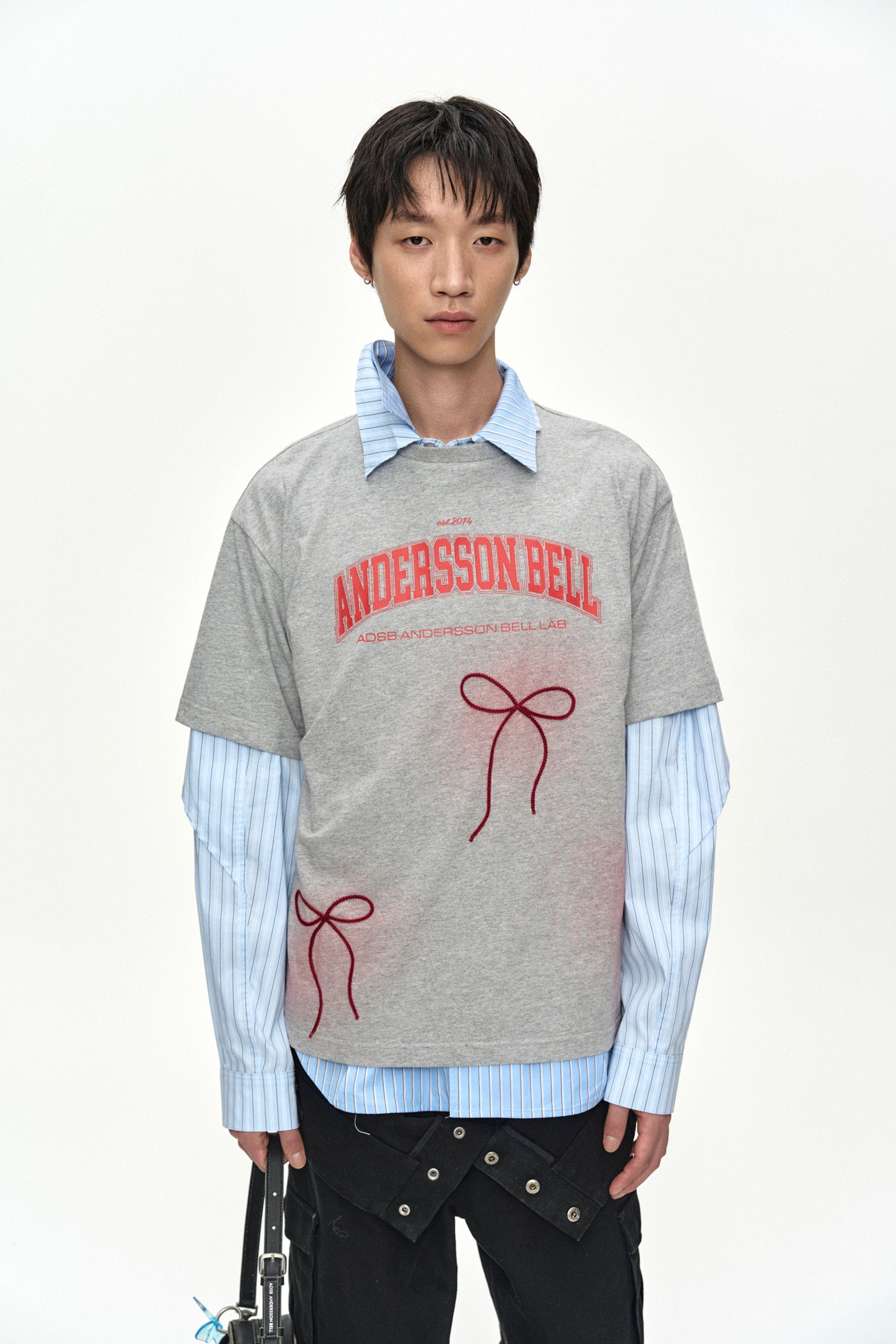 Andersson Bell - Ribbon Embroidery Spray T-Shirt (Melange Grey) product image 4 | TRAB K-Fashion Australia