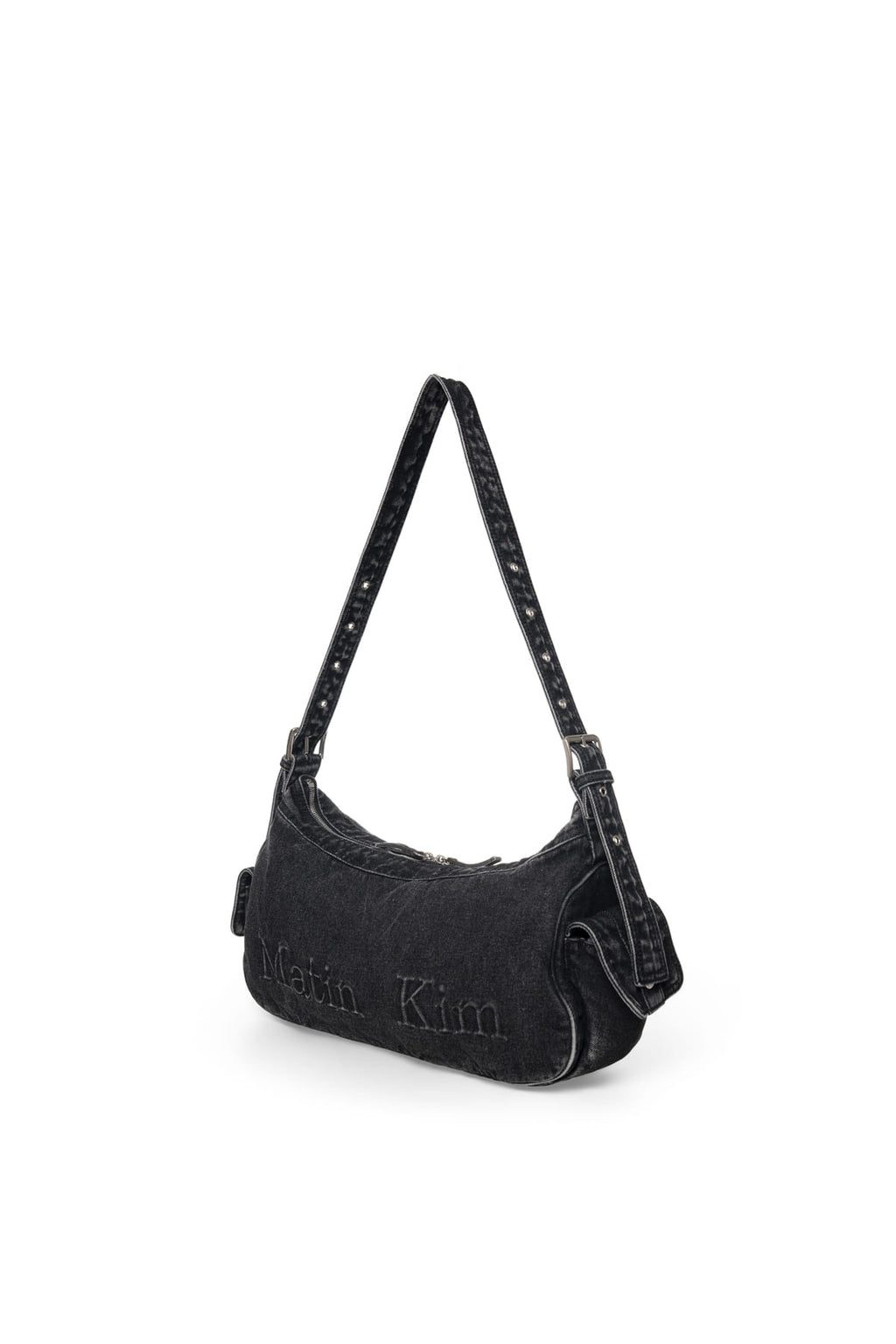 Matin Kim - Matin Dust Denim Side Pocket Bag (Black) product image 2 | TRAB K-Fashion Australia