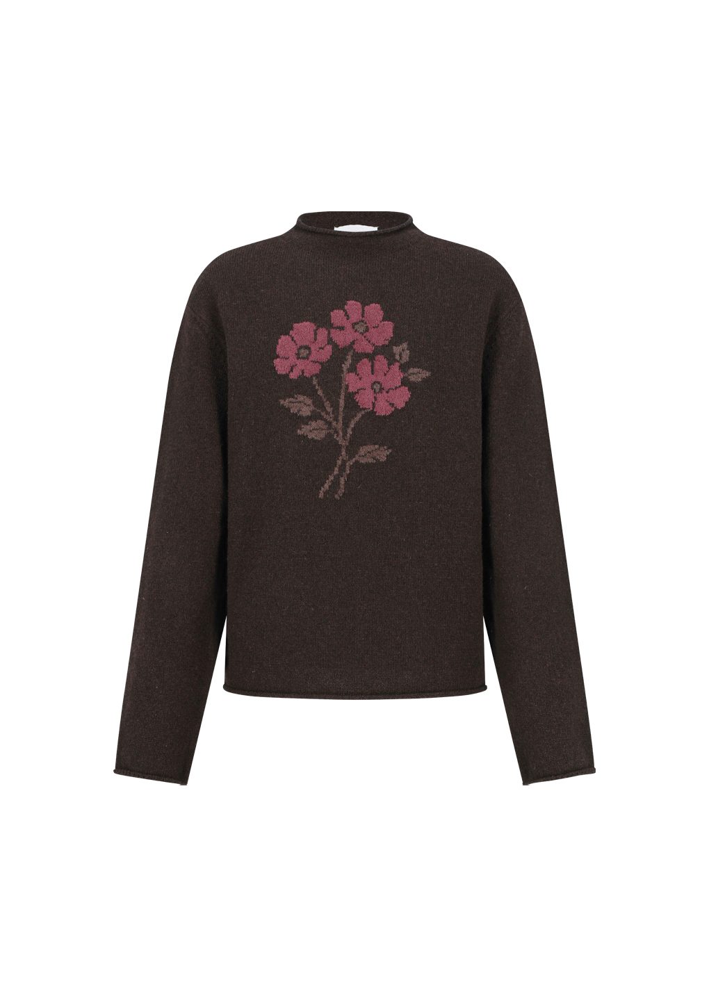 Amomento - Flower jacquard knit top (Brown) product image 7 | TRAB K-Fashion Australia