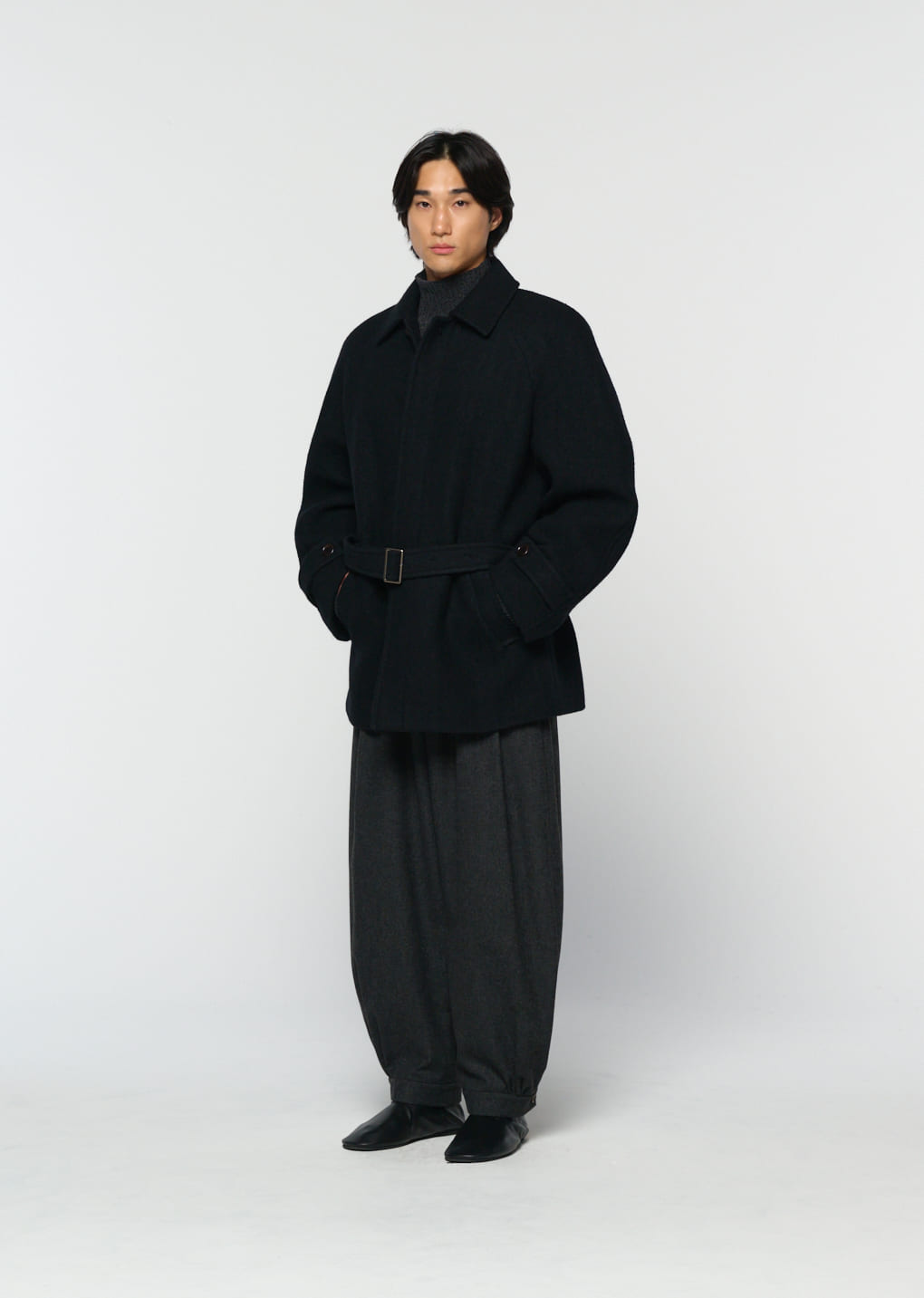 Amomento - belted mid coat (Black) product image 6 | TRAB K-Fashion Australia