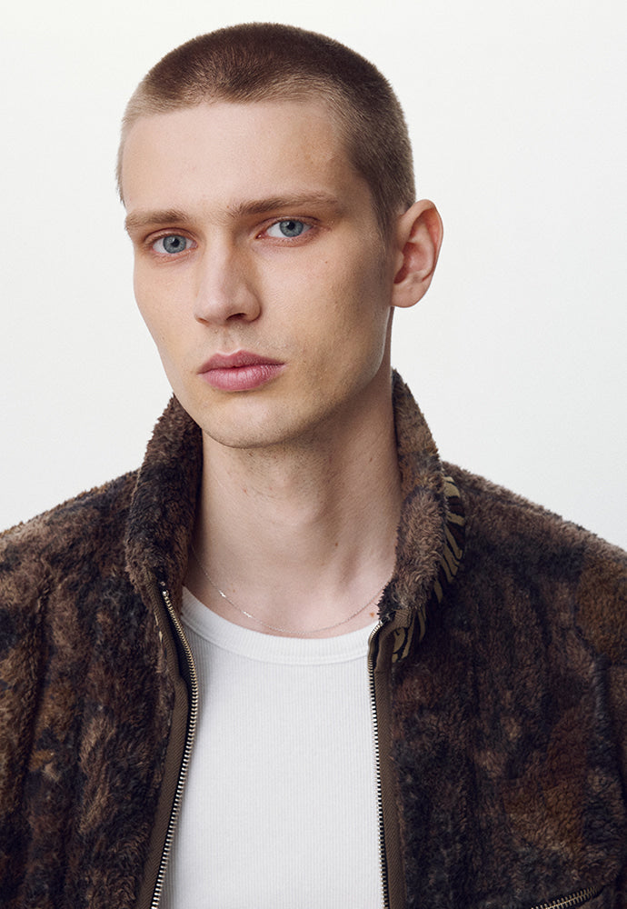 Tonywack - Leaf Camo Printed Fleece Jacket (Brown) product image 6 | TRAB K-Fashion Australia