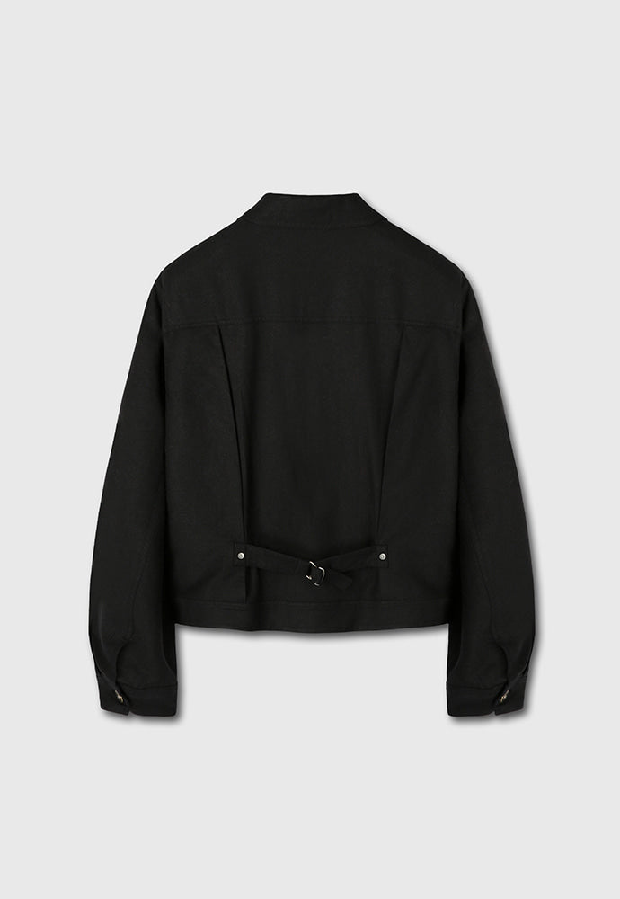 Tonywack - Milled Linen Rayon Type1 Zip Jacket (Black) product image 9 | TRAB K-Fashion Australia