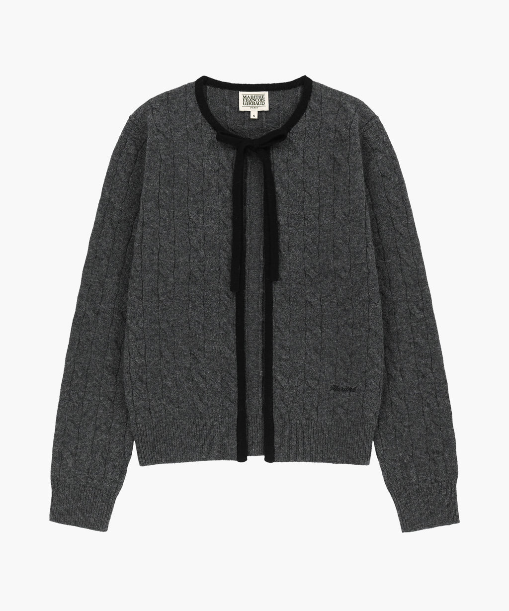 Marithe & Francois Girbaud - Ribbon Cardigan (Charcoal) product image 5 | TRAB K-Fashion Australia