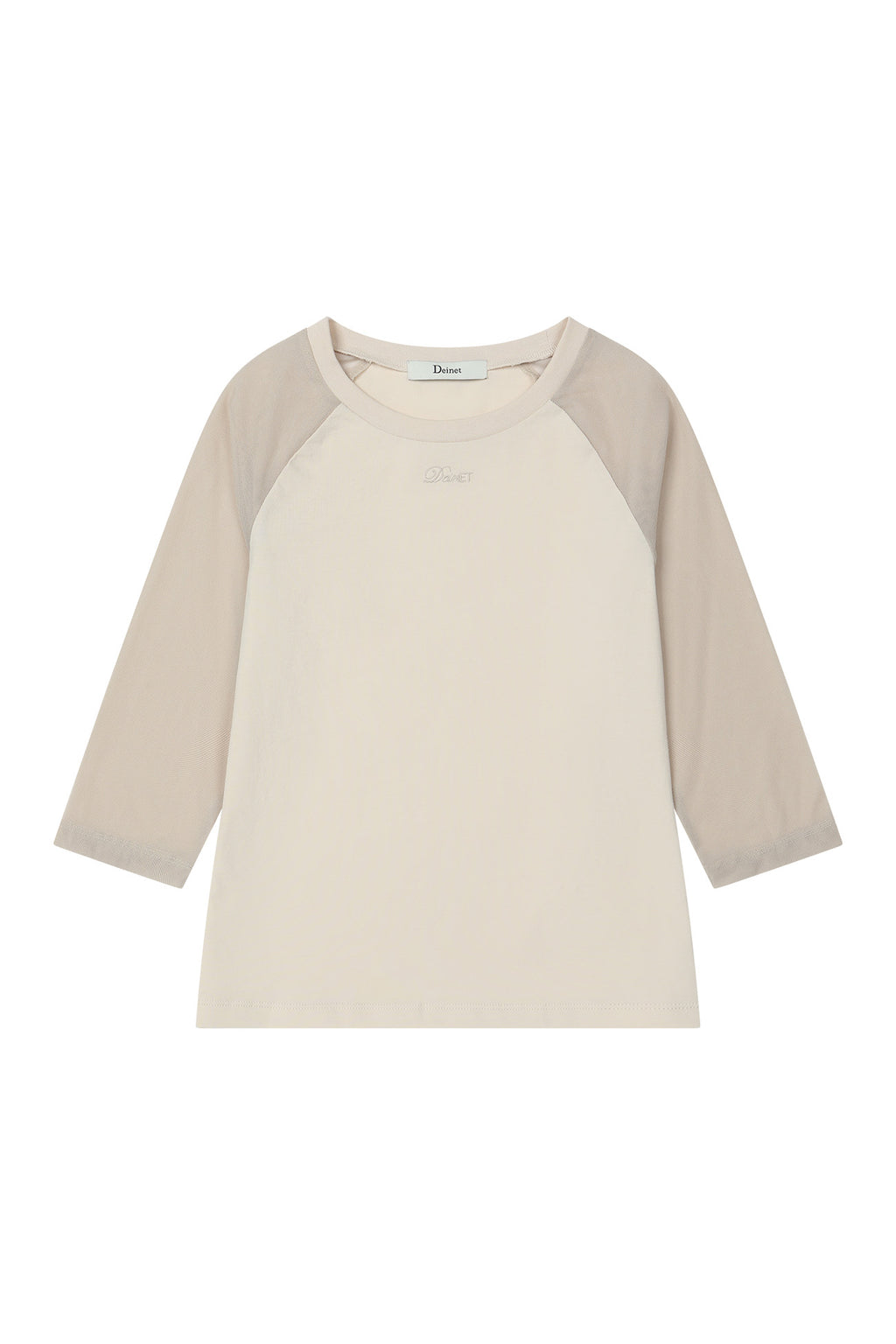 Deinet - Mesh Contrast Raglan Half Sleeve (Beige) product image 1 | TRAB K-Fashion Australia