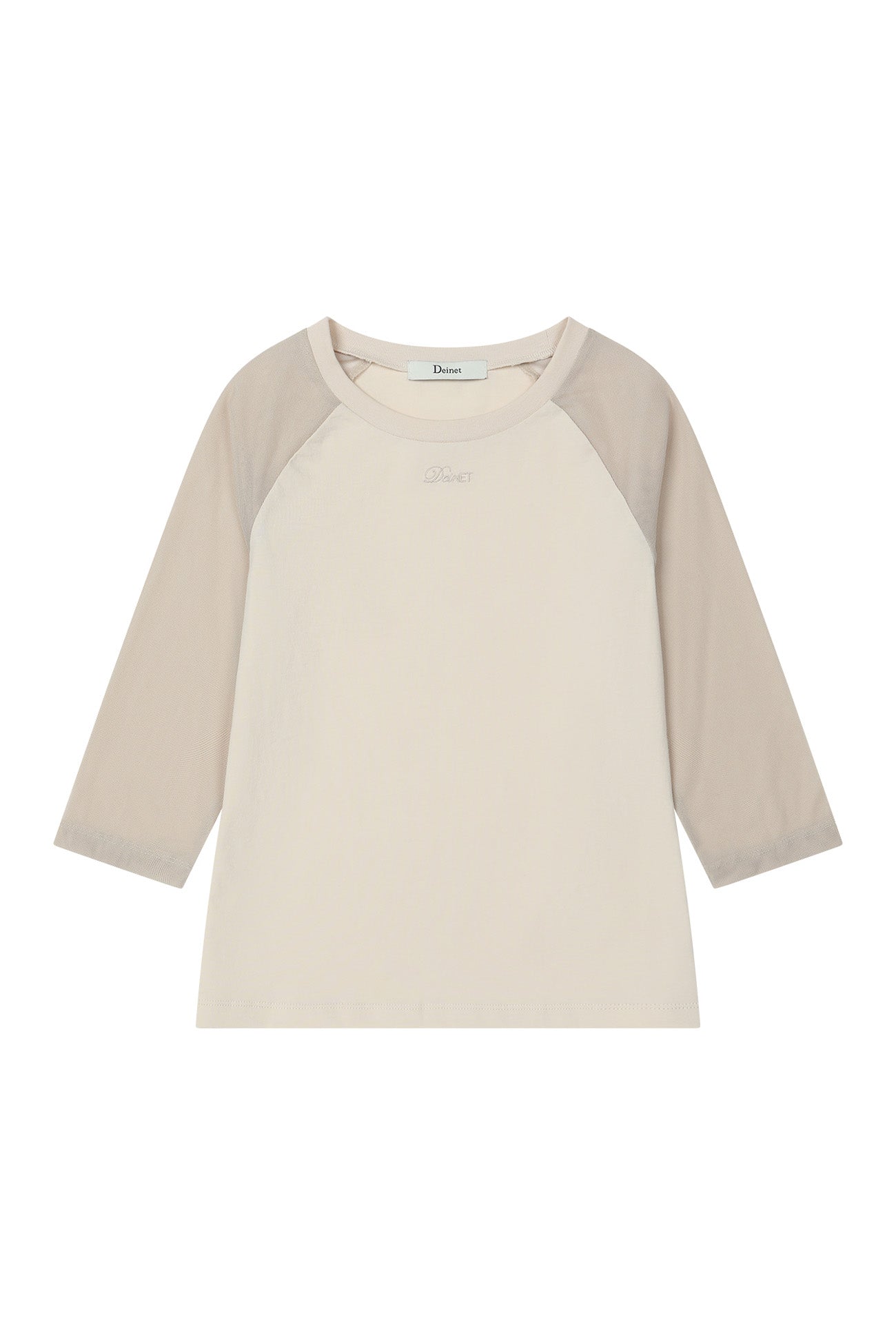 Deinet - Mesh Contrast Raglan Half Sleeve (Beige) product image 1 | TRAB K-Fashion Australia
