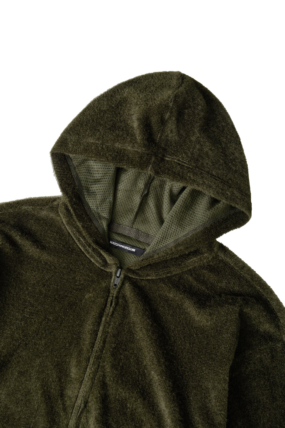 Hatchingroom - Fuzzy Mesh Hoodie (Khaki) product image 3 | TRAB K-Fashion Australia