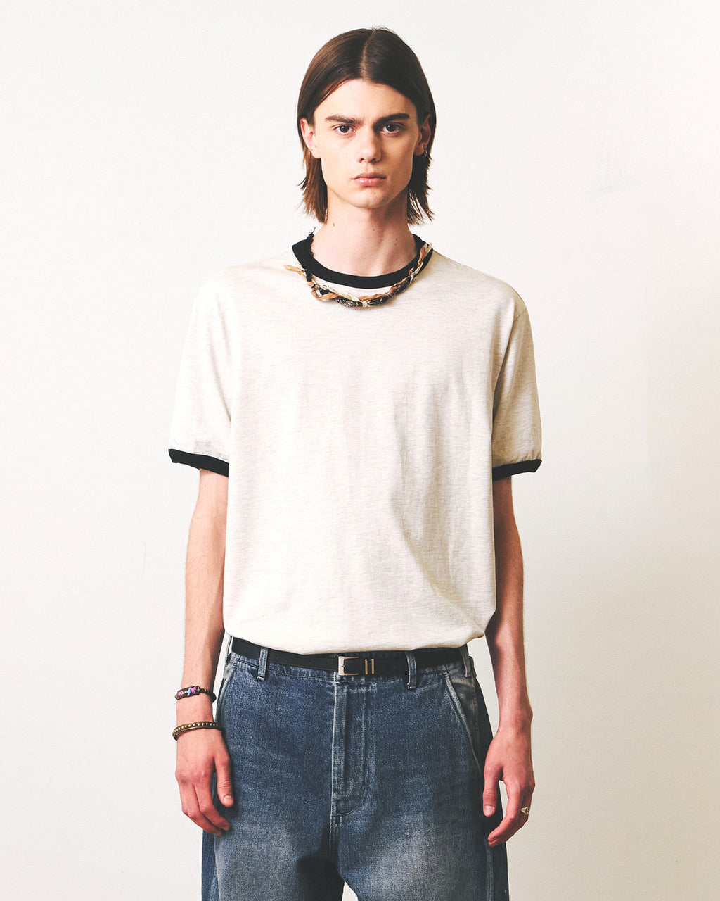 Eastlogue - 11 Ringer T-shirts (Oatmeal & Black) product image 2 | TRAB K-Fashion Australia